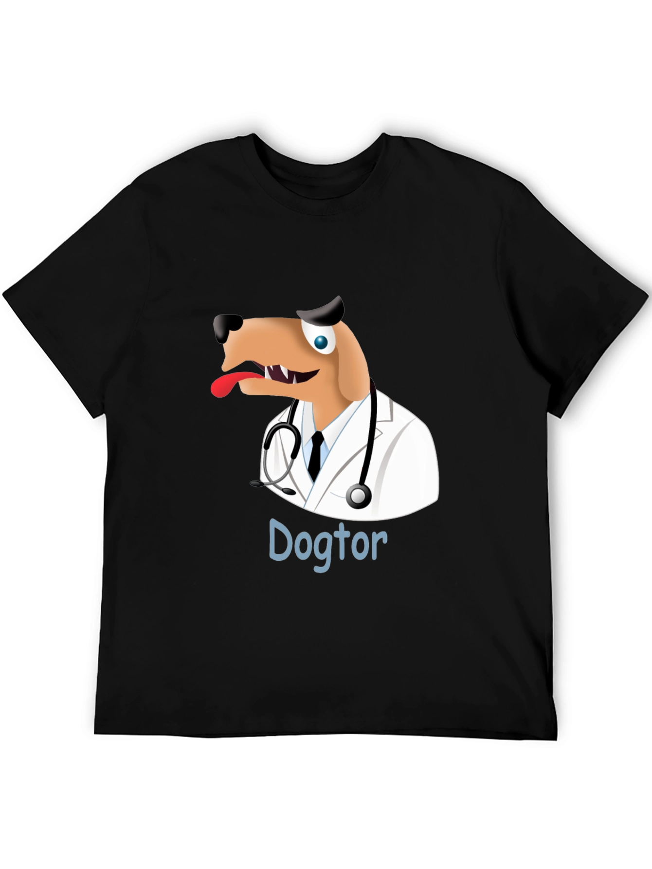 Black Dogtor T-Shirt - Funny Doctor Dog Tee view 5