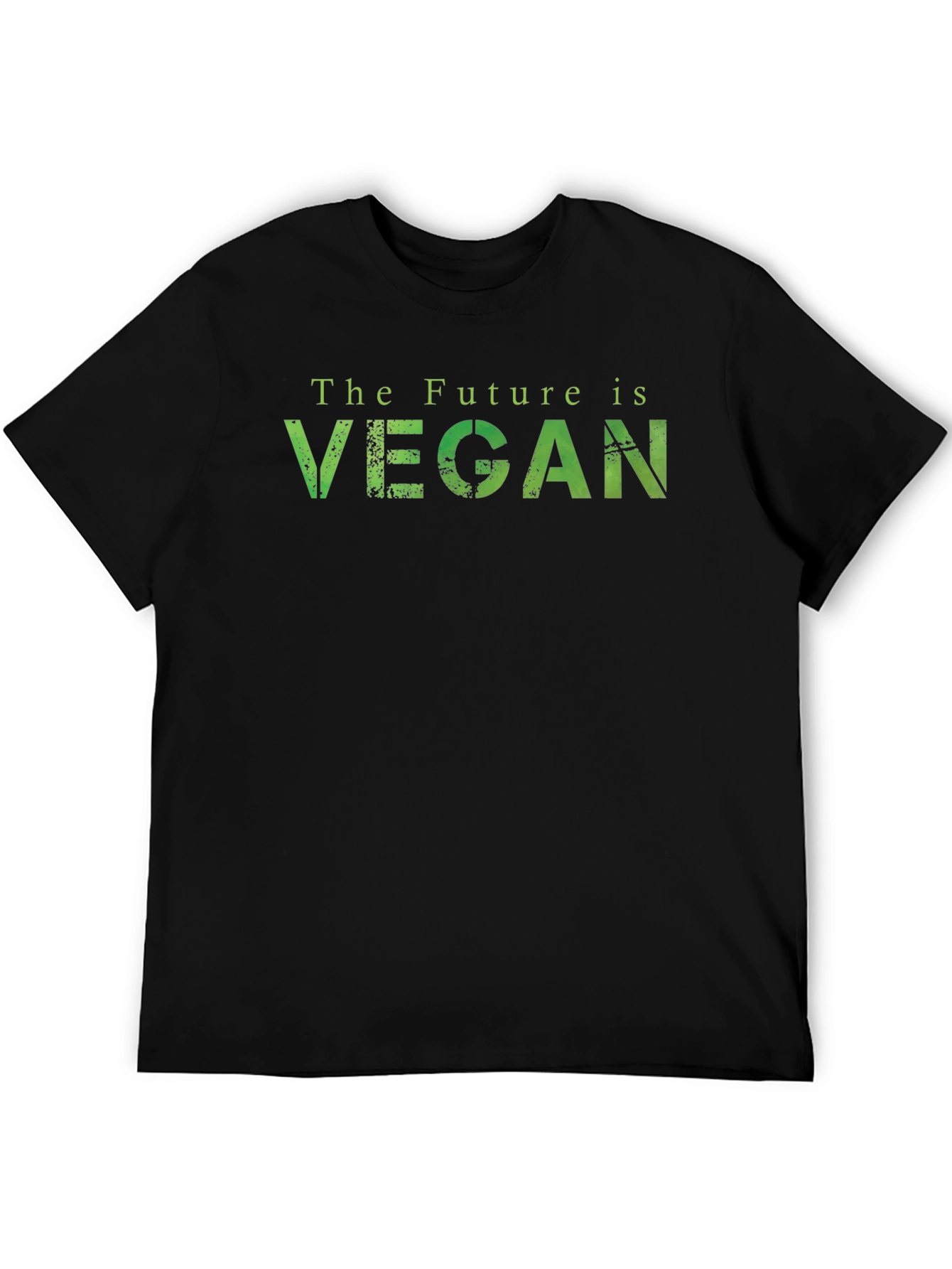 Black The Future is Vegan T-Shirt - Green Lettering view 5
