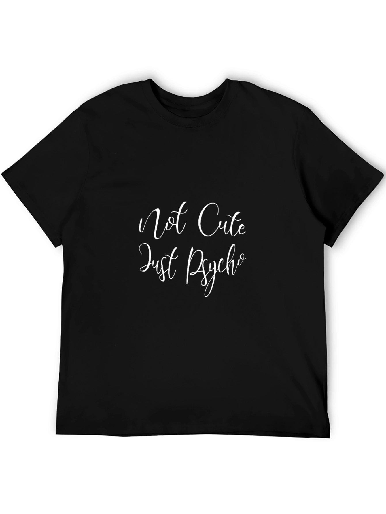 Black Not Cute Just Psycho Black Tee view 5