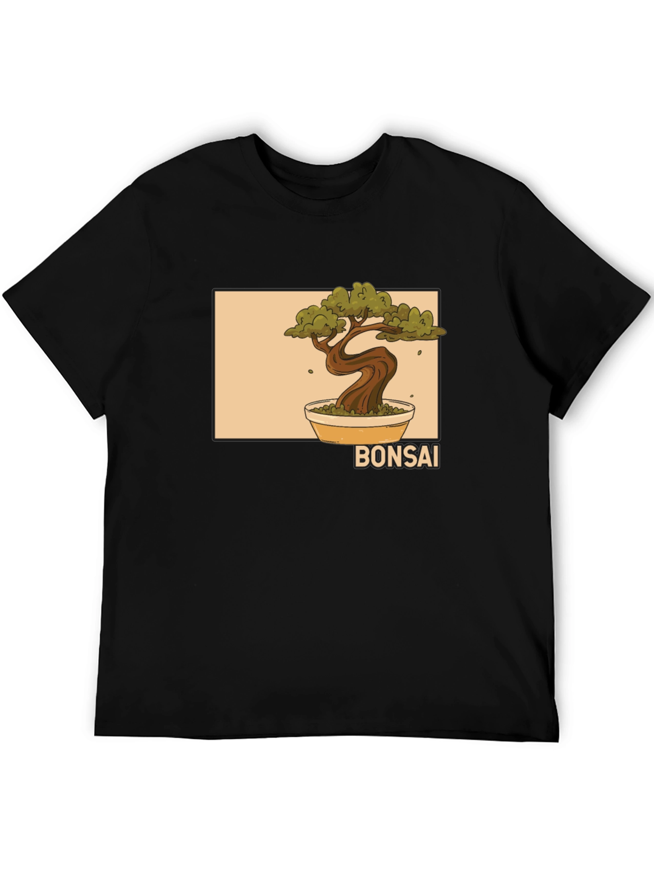 Black Bonsai Tree Graphic Black T-Shirt view 5