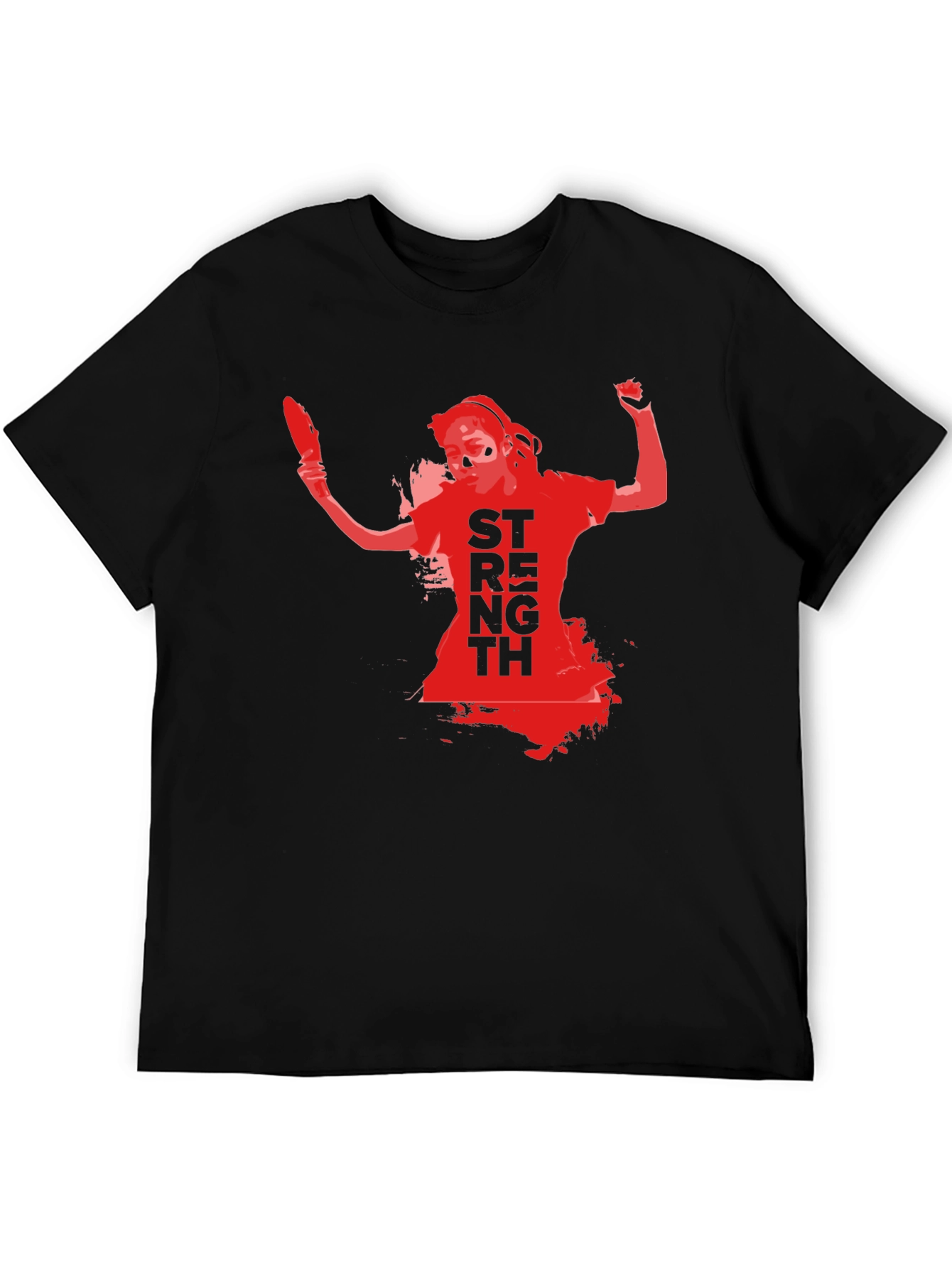 Black Strength Woman Graphic T-Shirt - Black view 5