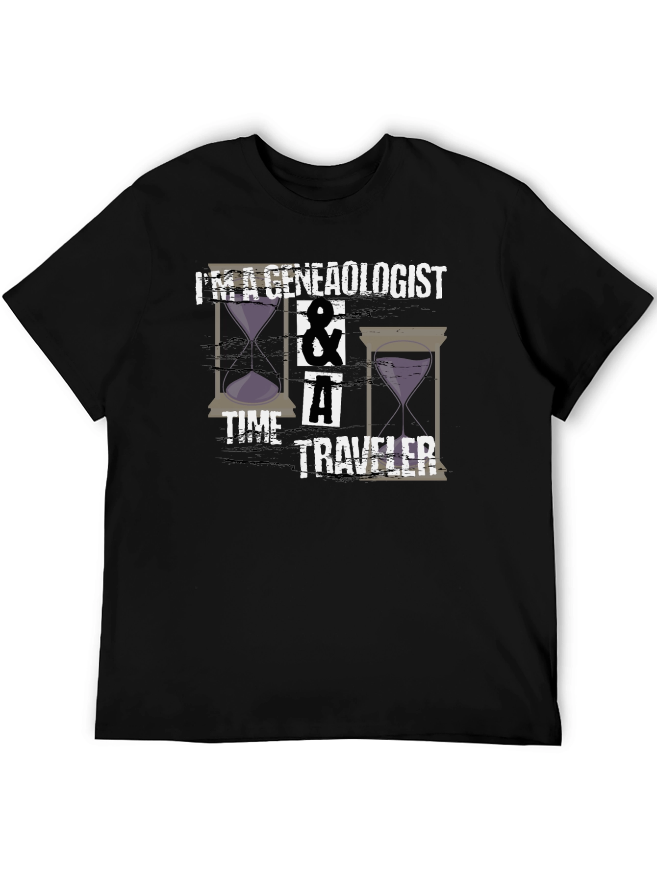 Black Genealogist & Time Traveler Black T-Shirt view 5