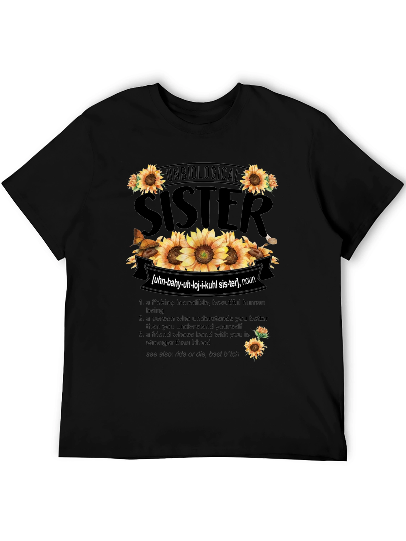 Unbiological Sister Sunflower Graphic T-Shirt - 5