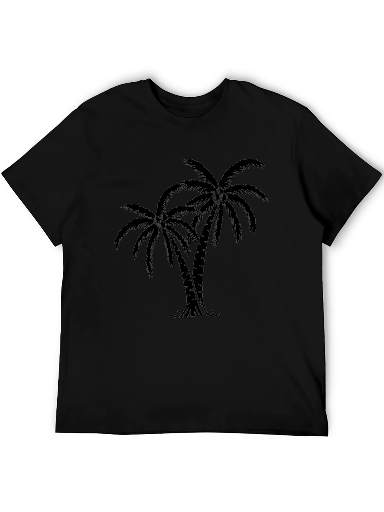 Black Tropical Palm Tree Graphic Tee - Black view 5