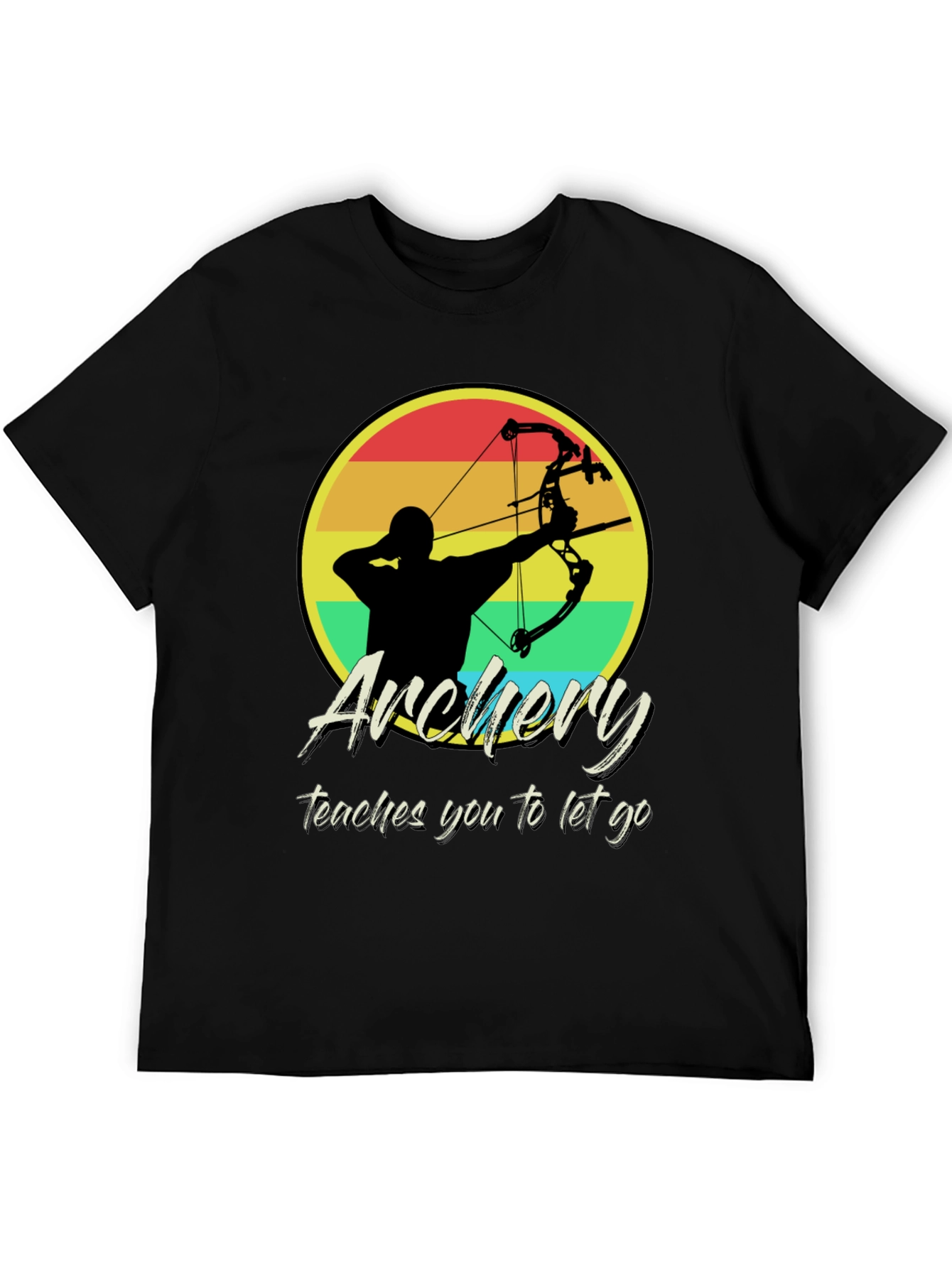 Black Archery Teaches You To Let Go T-Shirt view 5