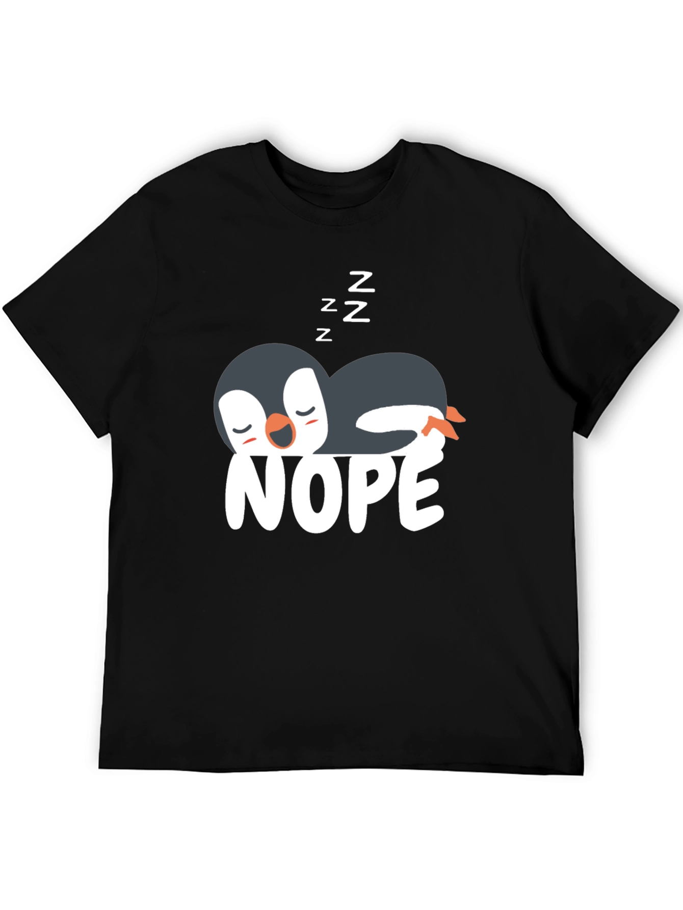 Black Nope Penguin T-Shirt - Funny & Relaxed Style view 5