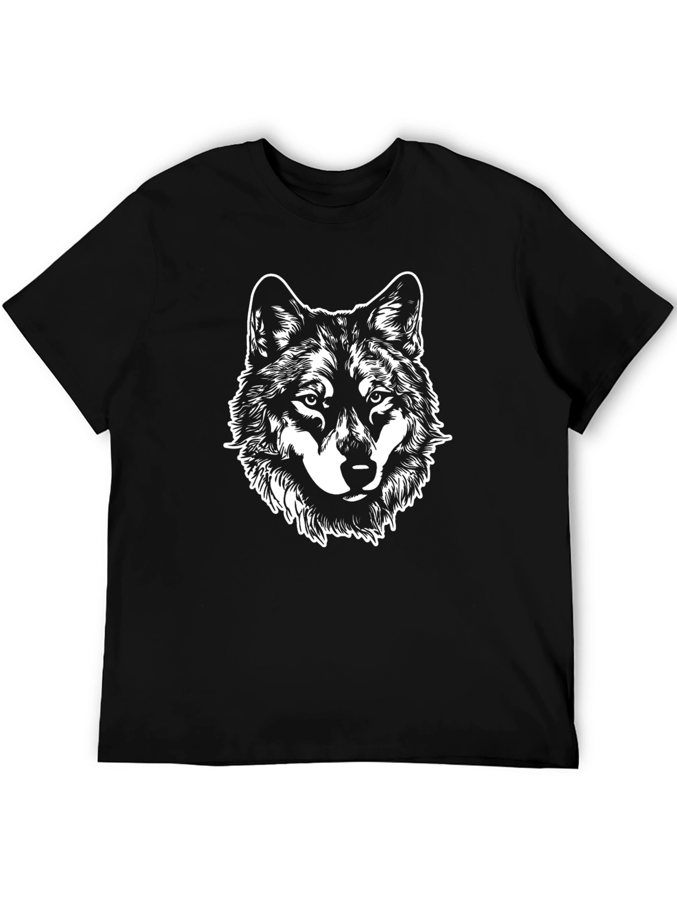 Black Wolf Graphic T-Shirt - Black Cotton Blend view 5
