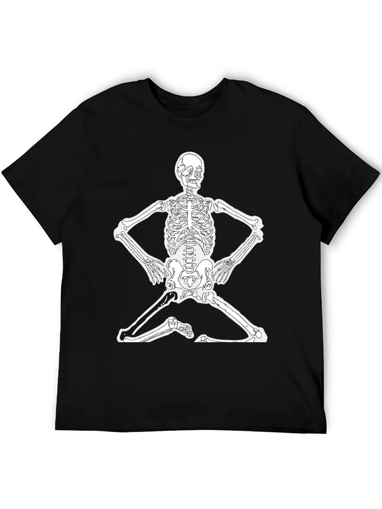 Black Yoga Skeleton Black T-Shirt view 5