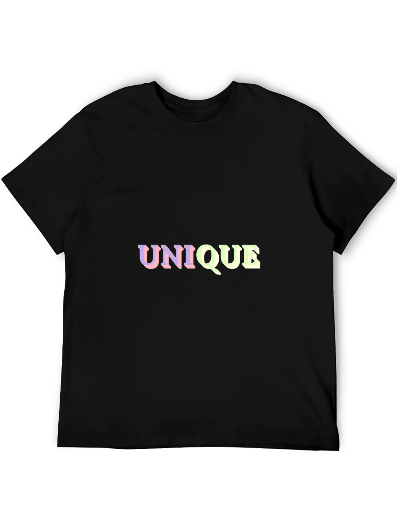 Black Unique Graphic Tee - Black Cotton Blend view 5