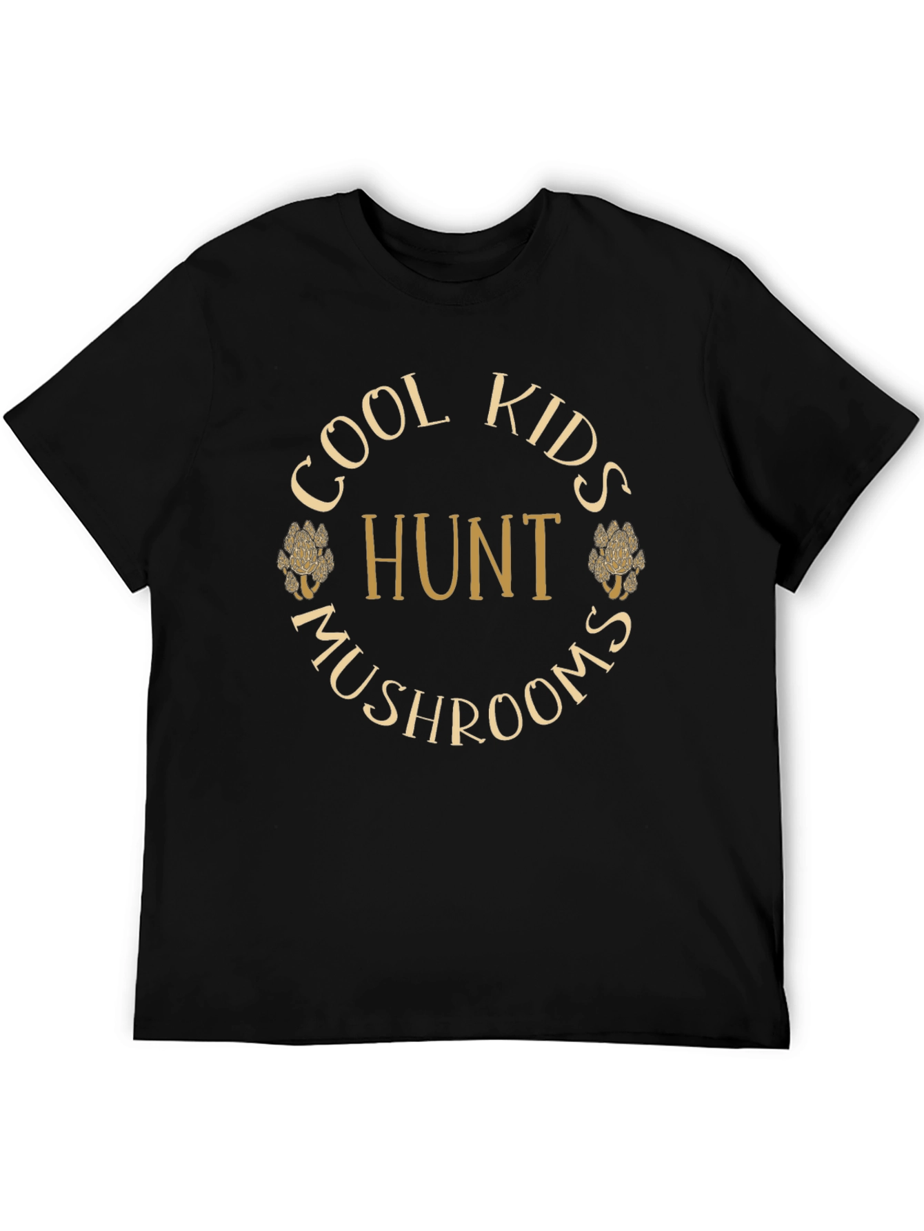 Black Cool Kids Hunt Mushrooms Graphic Tee view 5