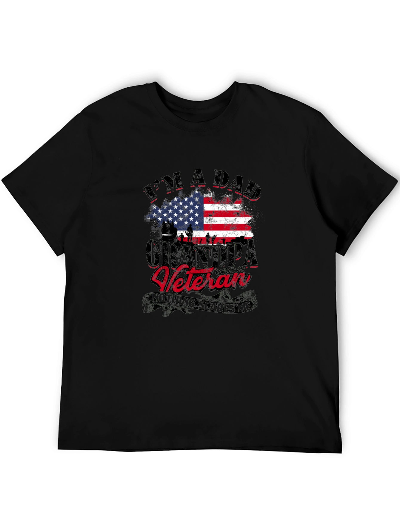 Black Dad Grandpa Veteran Graphic Tee view 5