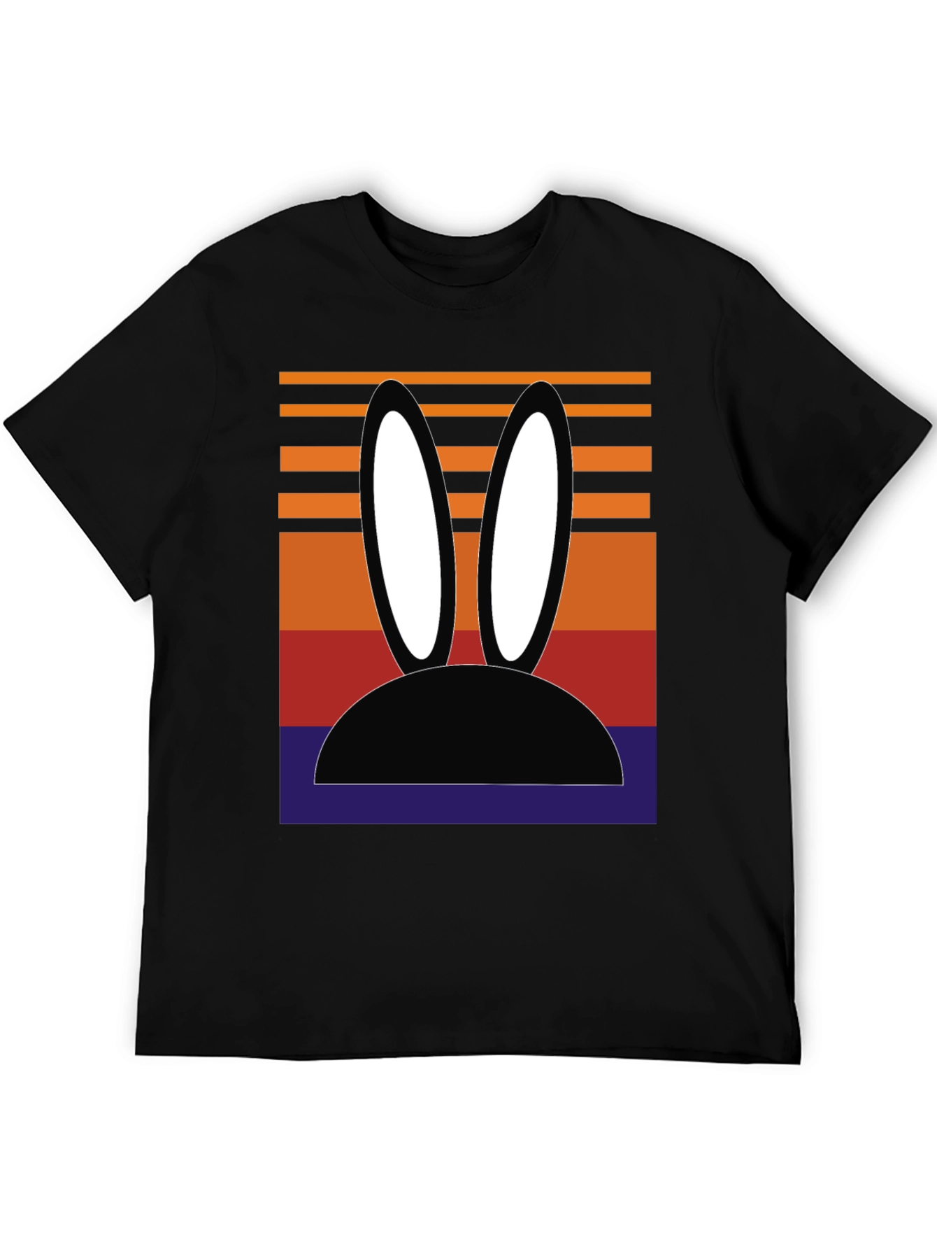 Black Retro Bunny Ears Graphic Tee view 5