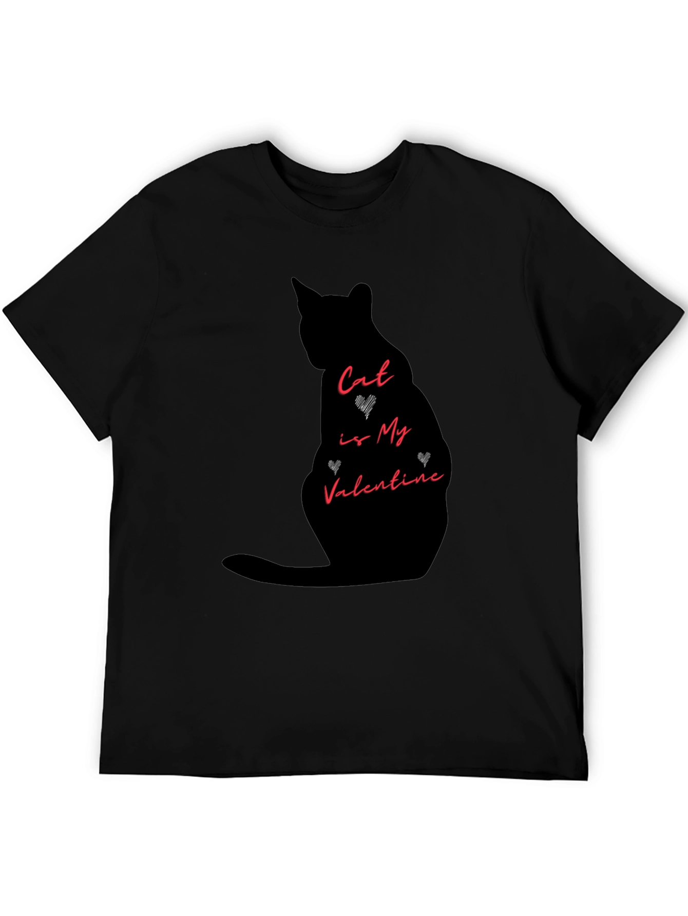Black Cat is My Valentine Graphic Tee view 5
