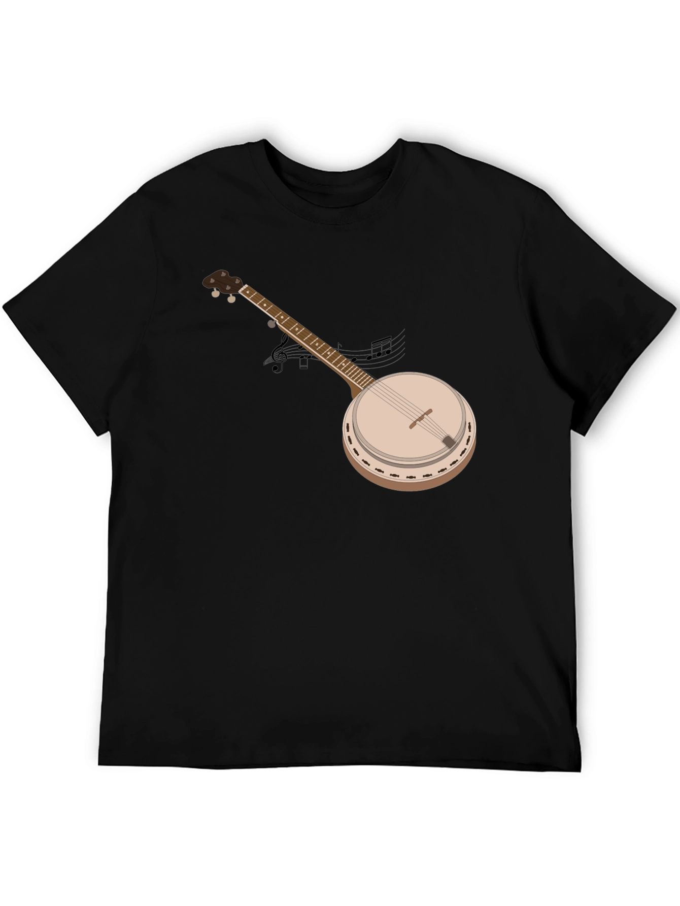 Black Banjo Graphic T-Shirt - Music Lover Tee view 5
