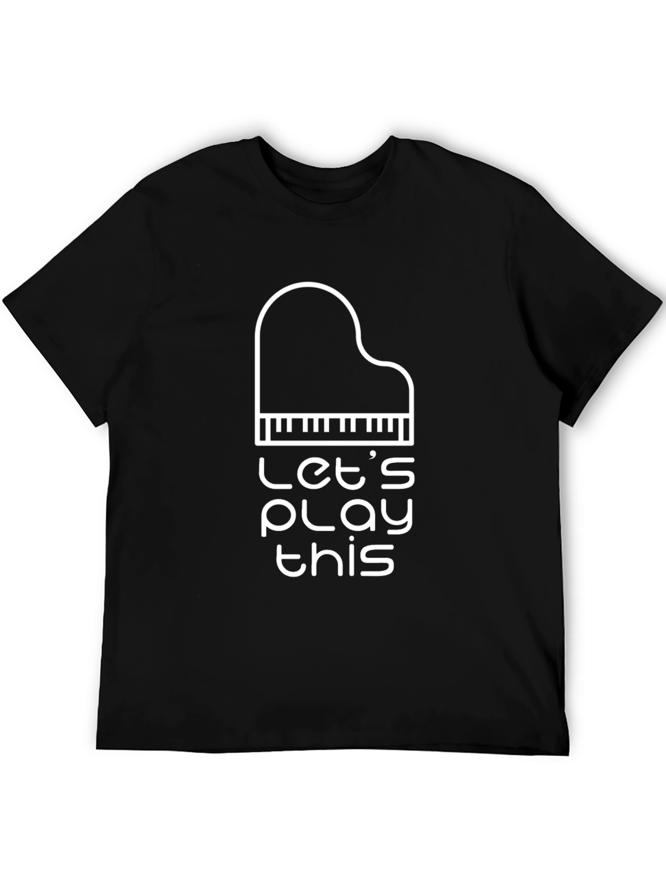 Black Let's Play This Piano Graphic Tee - Black view 5