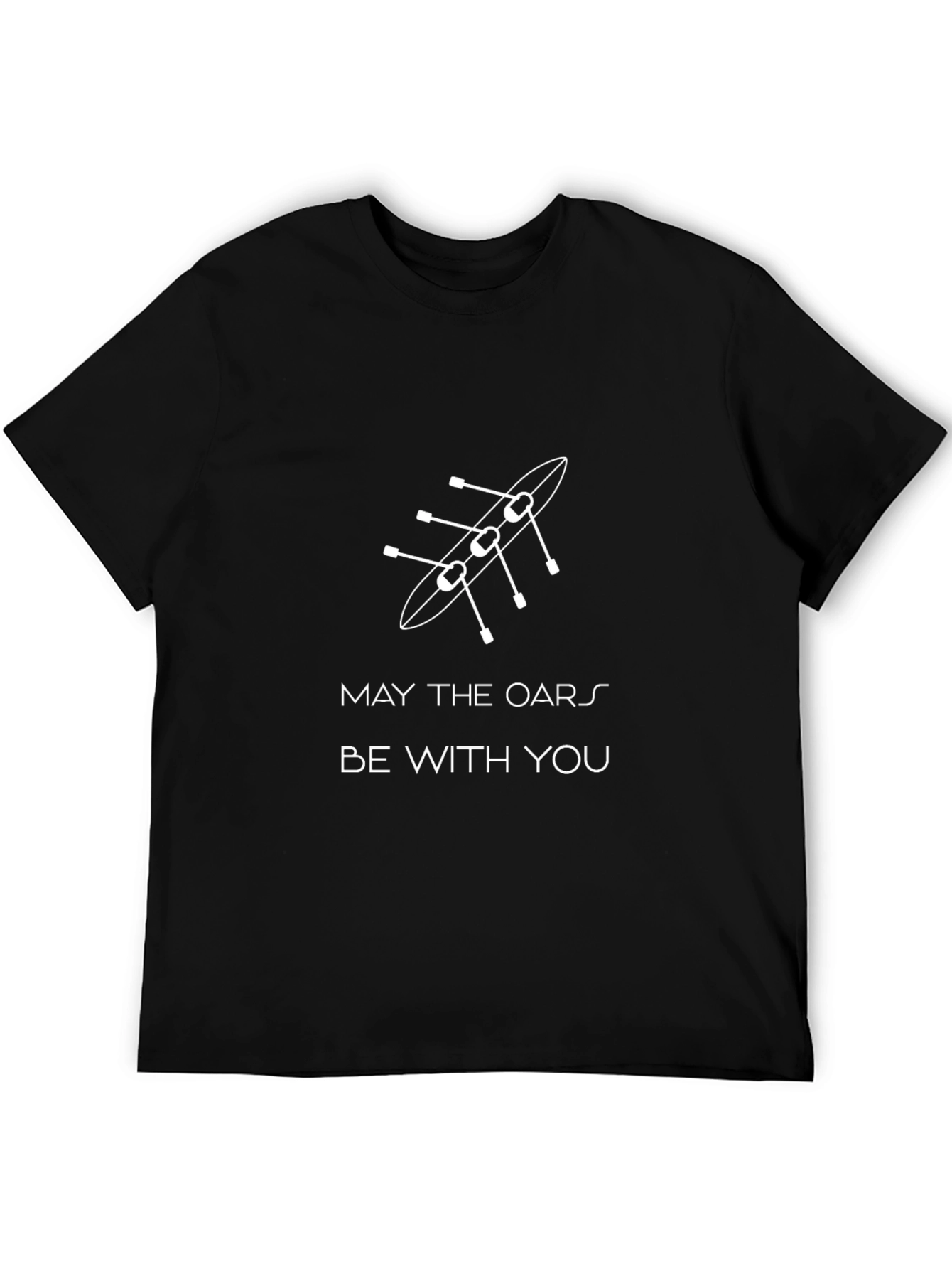 Black Rowing T-Shirt - May The Oars Be With You - Black Cotton Tee view 5