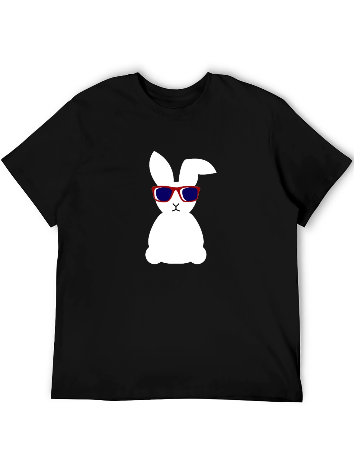 Black Cool Bunny Graphic Tee - Black Cotton Shirt view 5