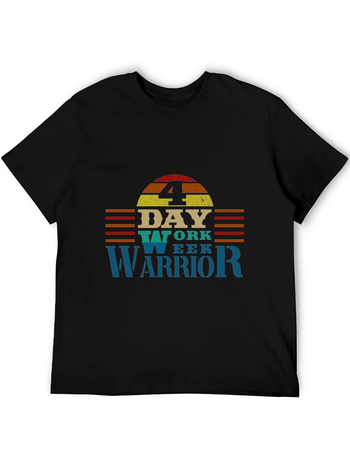 Black 4 Day Work Week Warrior T-Shirt view 5