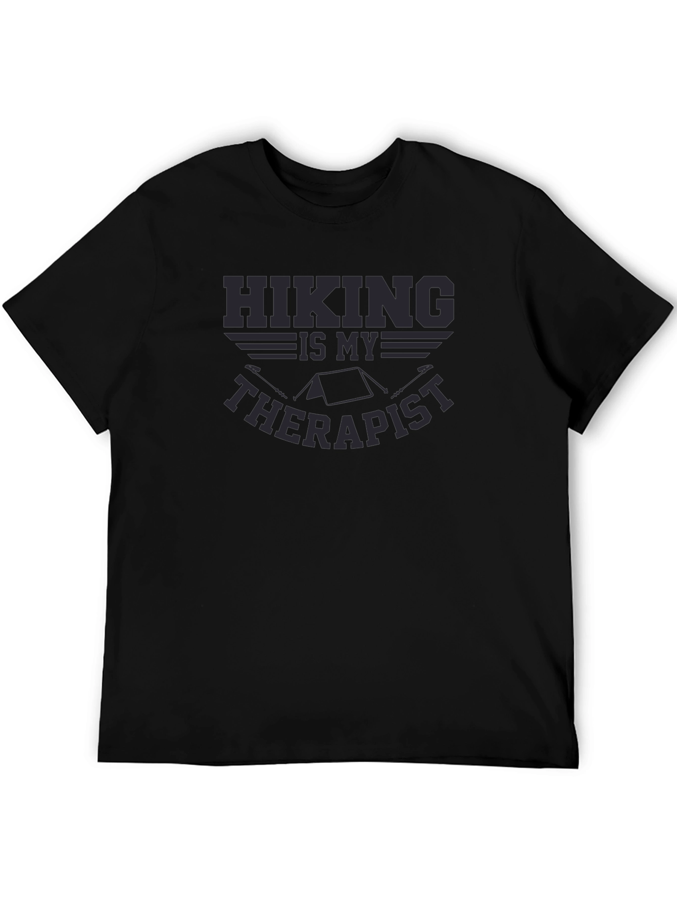Black Hiking Is My Therapist Graphic T-Shirt view 5