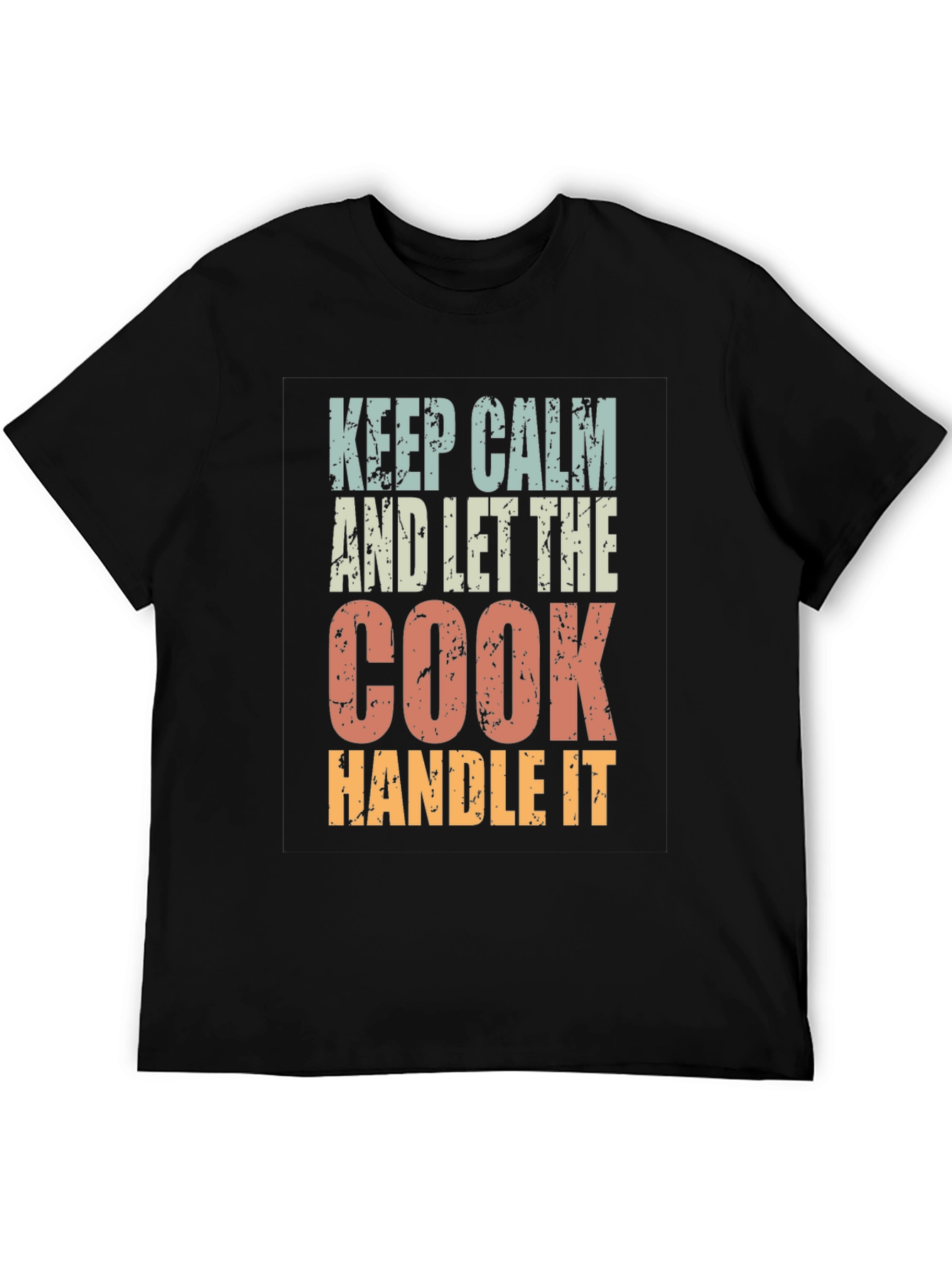 Black Keep Calm Cook T-Shirt - Chef Gift Idea view 5