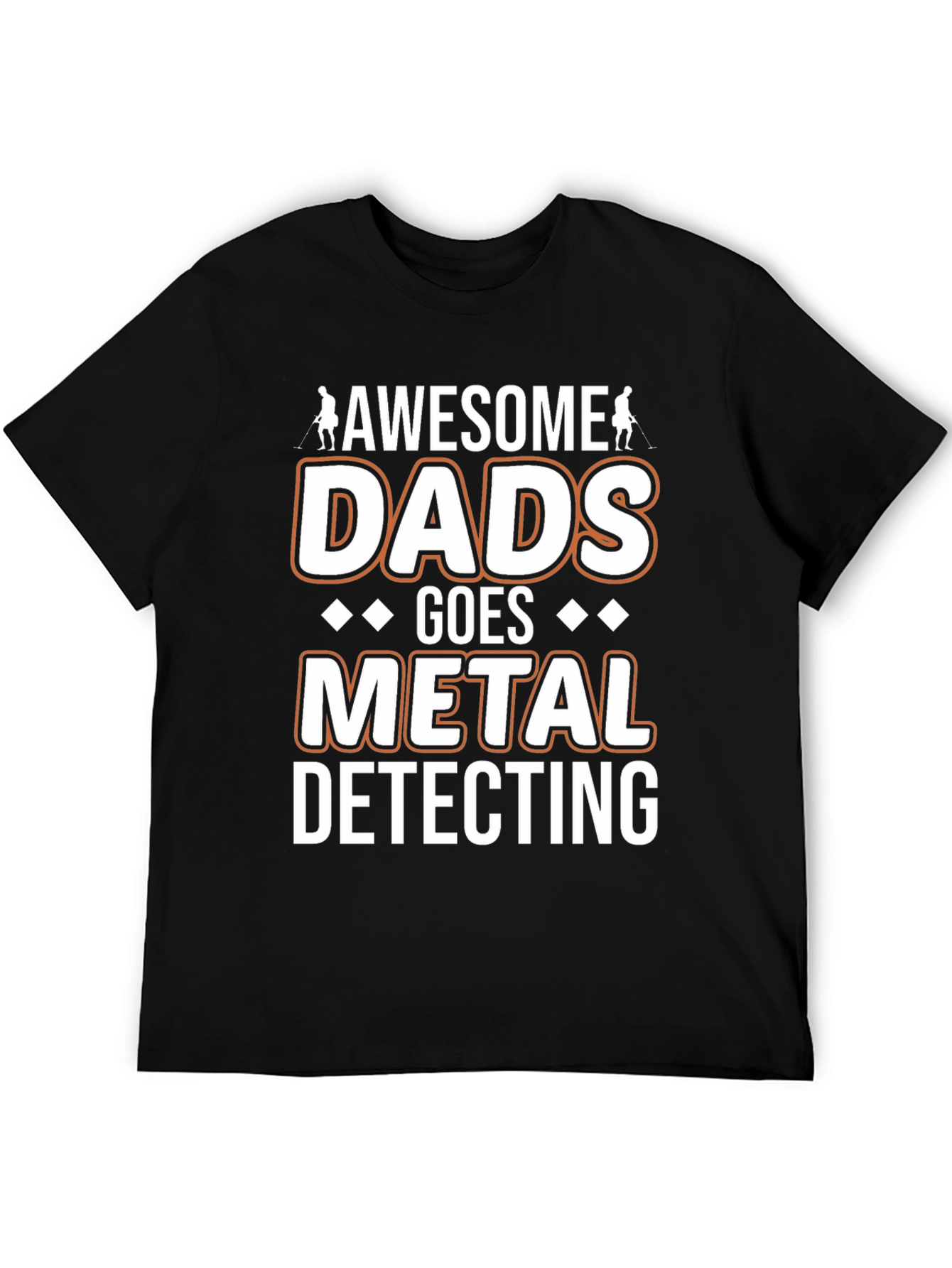 Black Awesome Dads Metal Detecting T-Shirt view 5