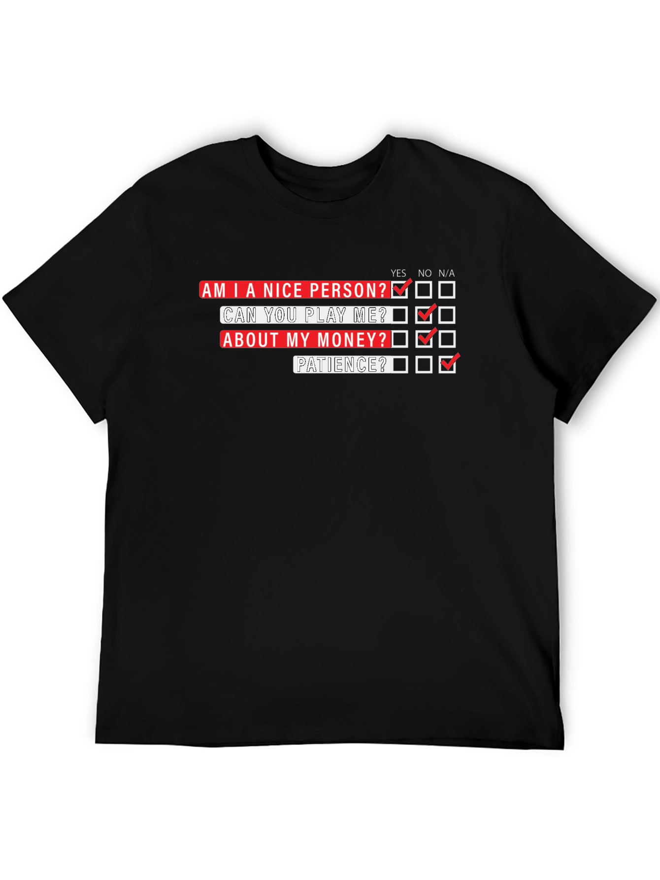 Black Funny T-Shirt: Am I a Nice Person? view 5