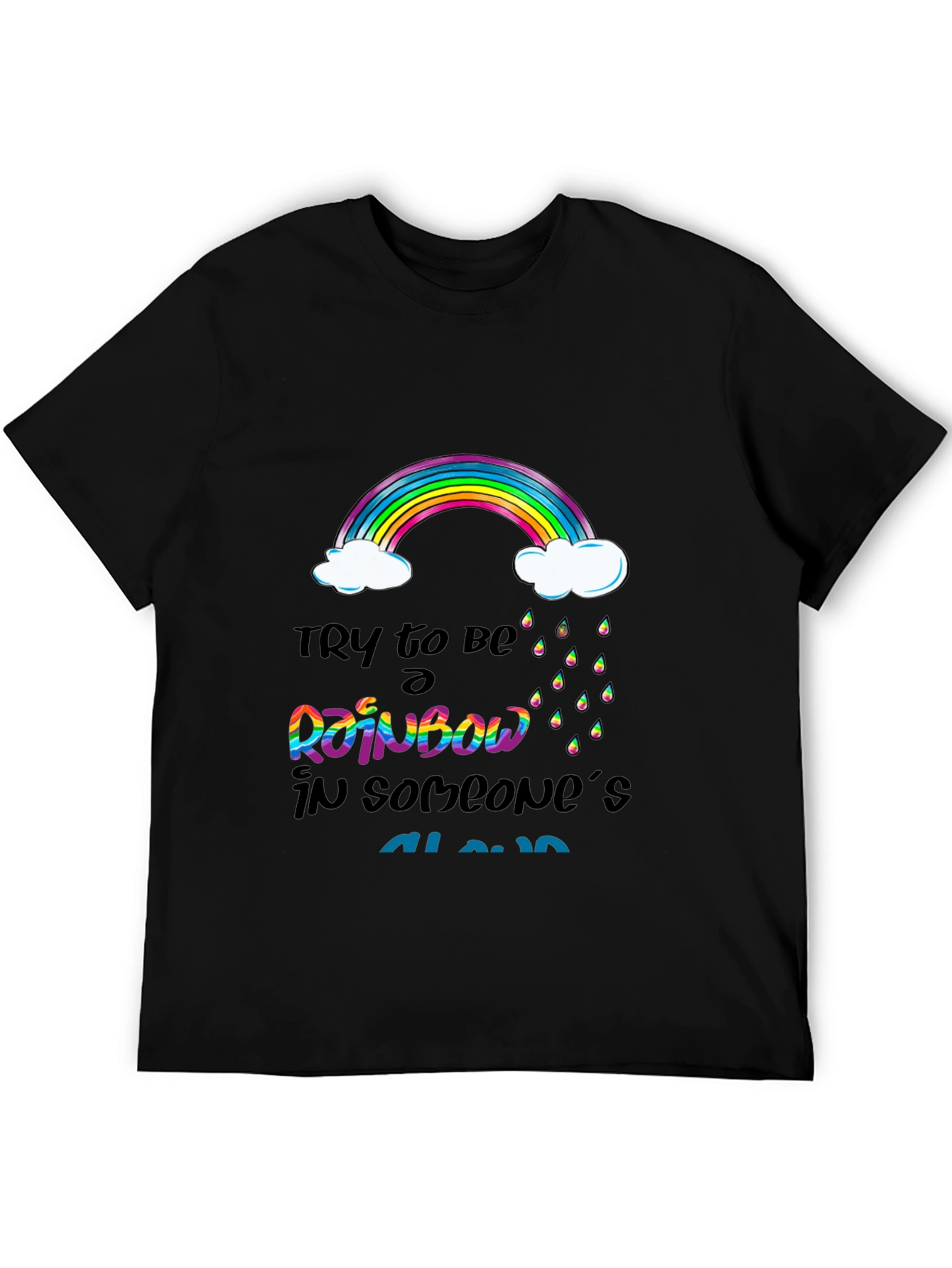 Black Rainbow Cloud Graphic T-Shirt view 5