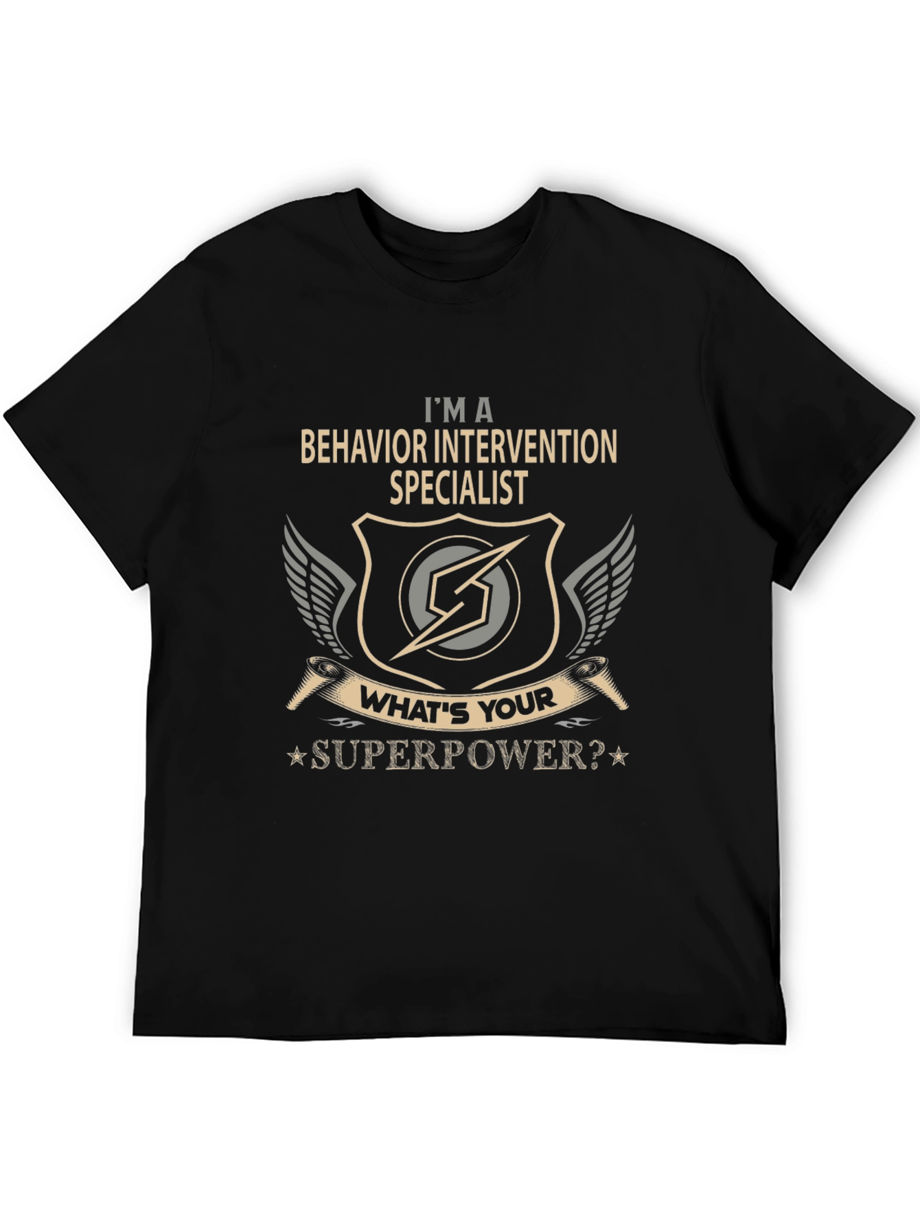 Black Behavior Intervention Specialist Superpower T-Shirt view 5