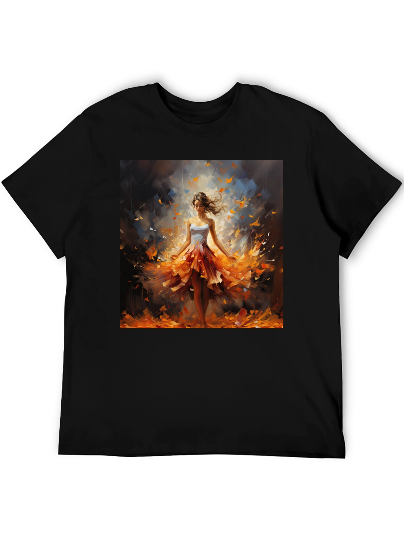 Black Woman in Autumn Dress T-Shirt view 5