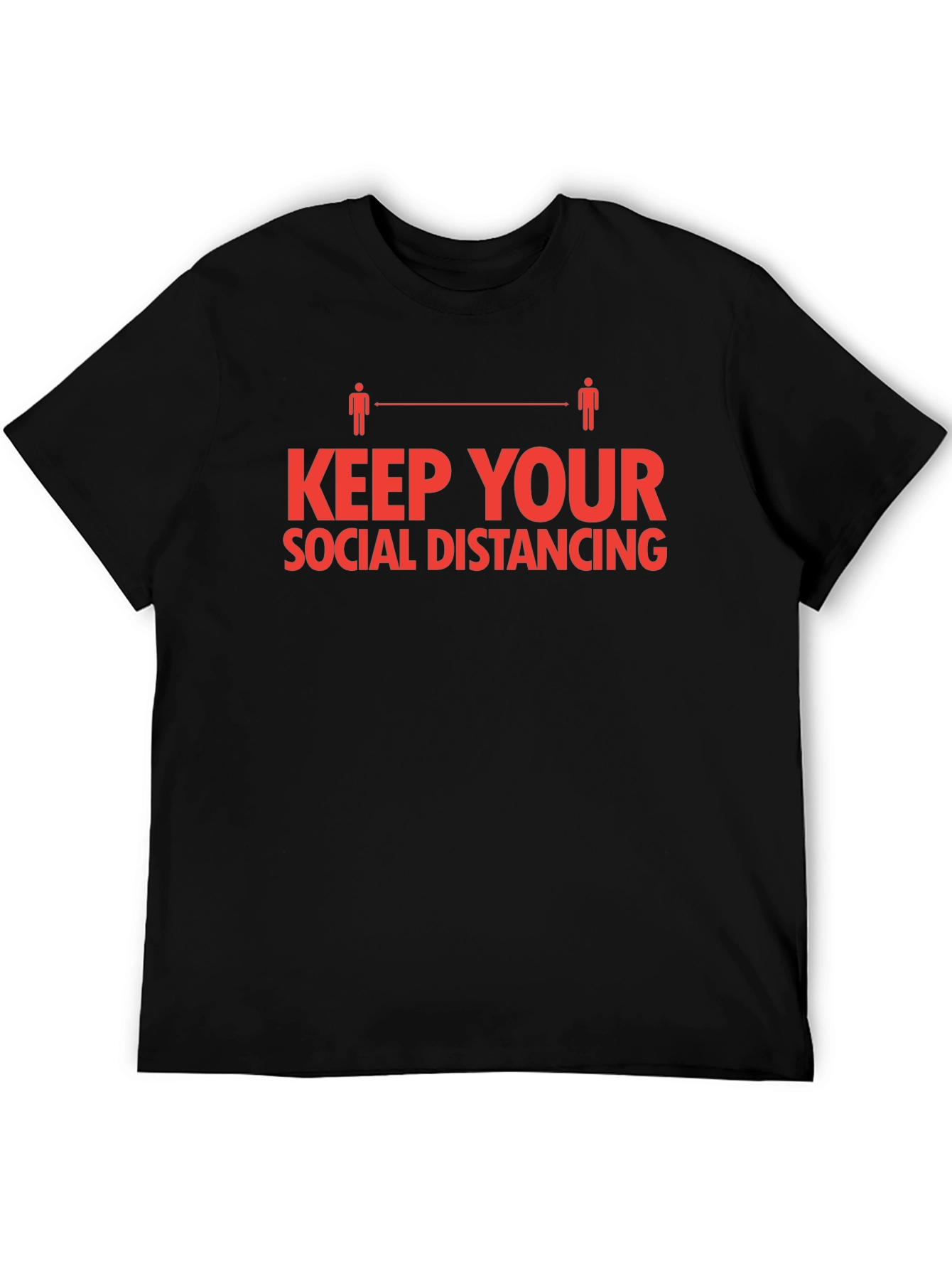 Black Social Distancing T-Shirt - Keep Your Distance view 5