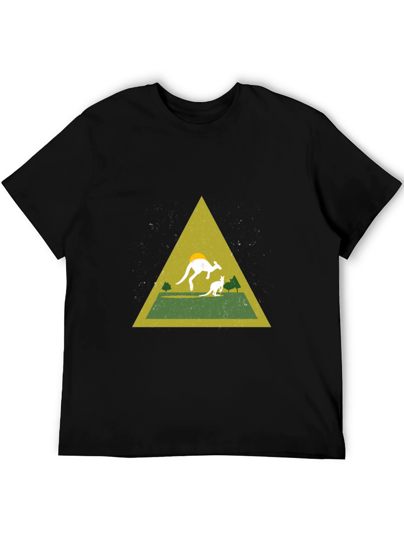 Black Kangaroo Triangle Graphic Tee - Black view 5
