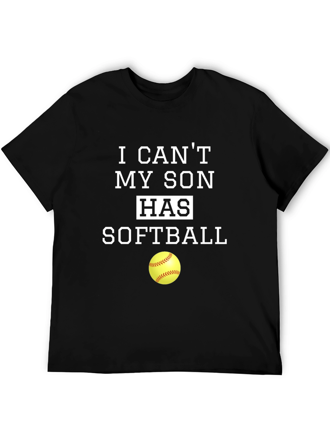Black Funny Son's Softball T-Shirt view 5