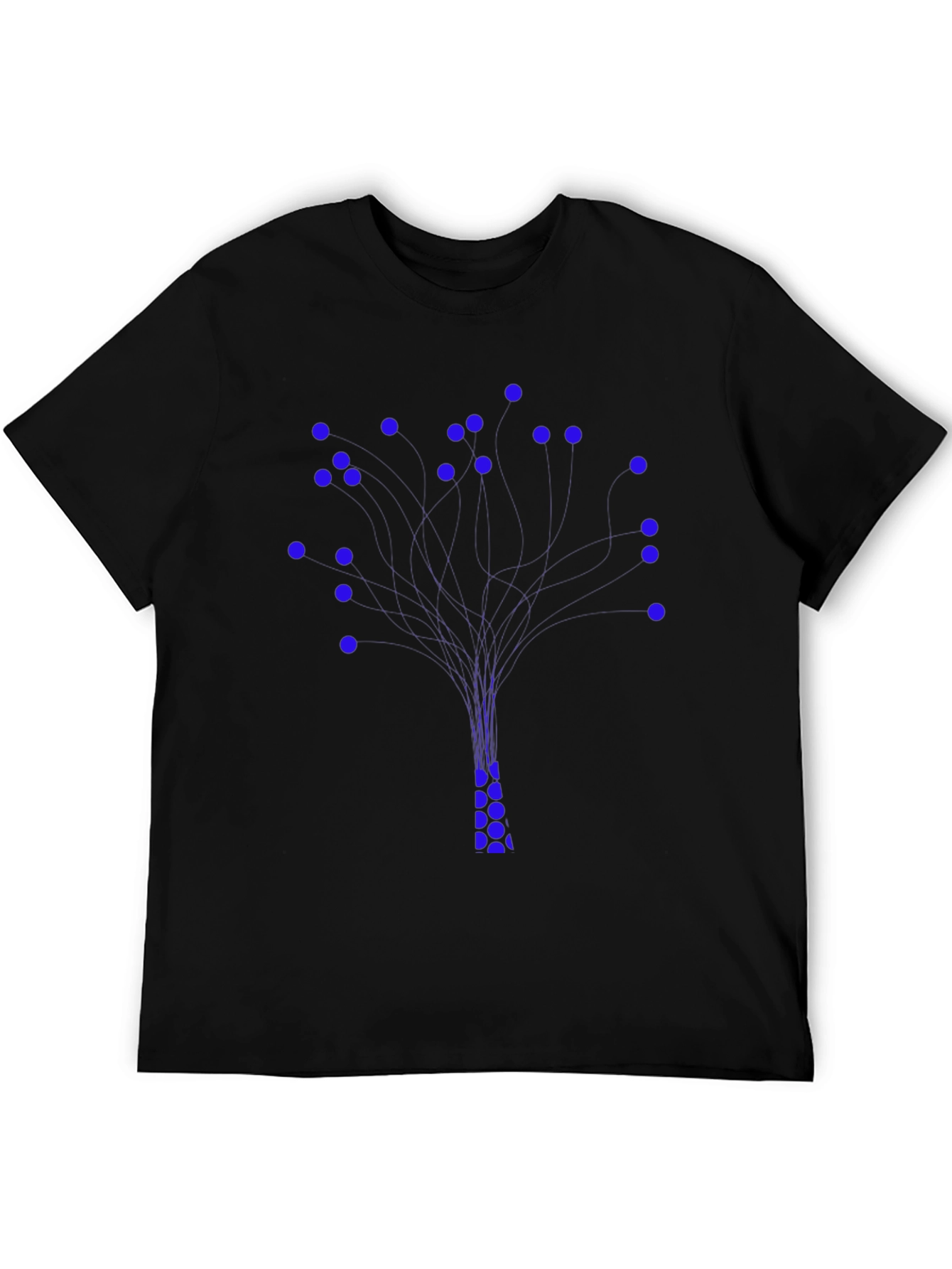 Black Abstract Tree Graphic Tee - Black Cotton Blend view 5
