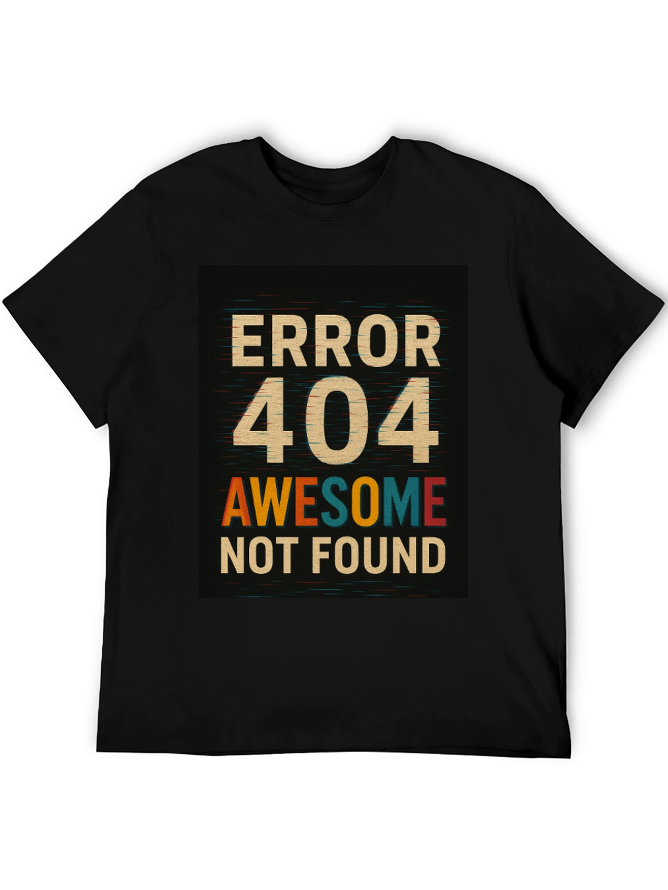 Black Error 404 Awesome Not Found Black T-Shirt view 5