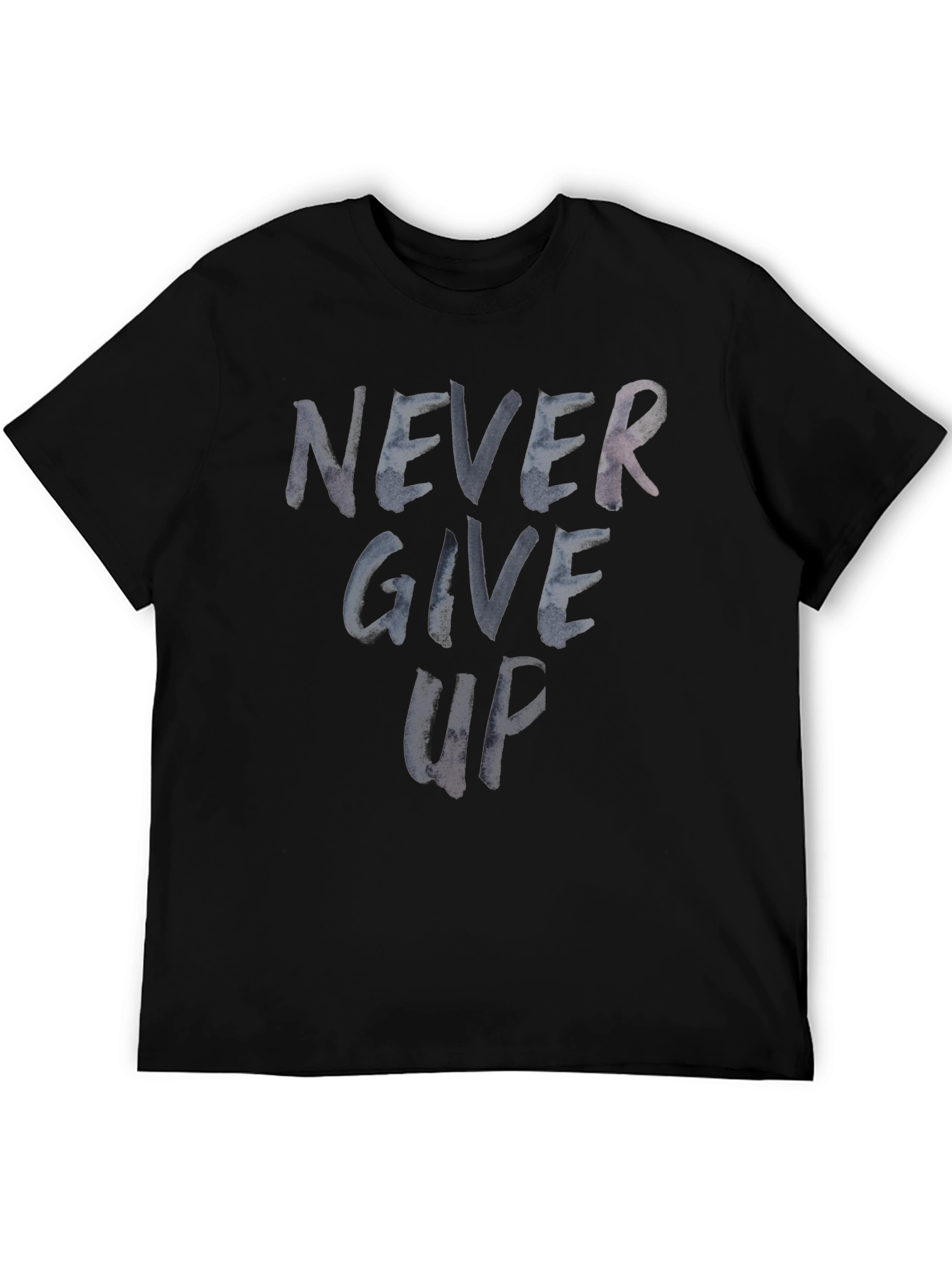 Black Never Give Up Graphic Print T-Shirt view 5