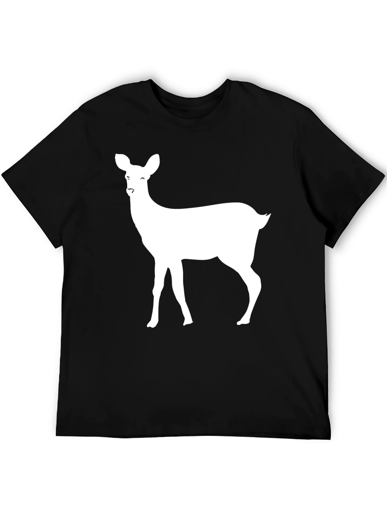 Black Deer Graphic Tee - Stylish Black Cotton T-Shirt view 5
