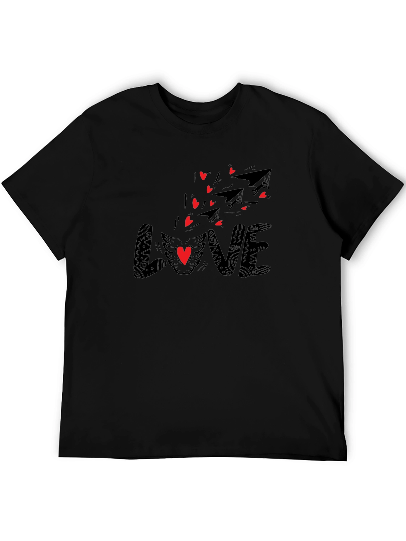 Black Love Heart T-Shirt - Valentine's Day view 5