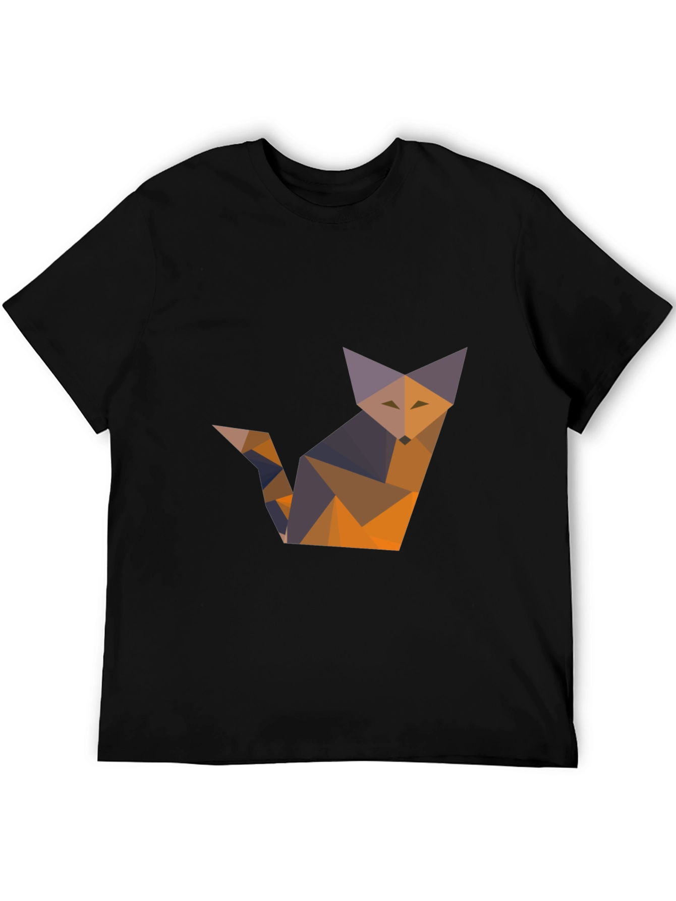 Black Geometric Fox T-Shirt - Modern Graphic Tee view 5
