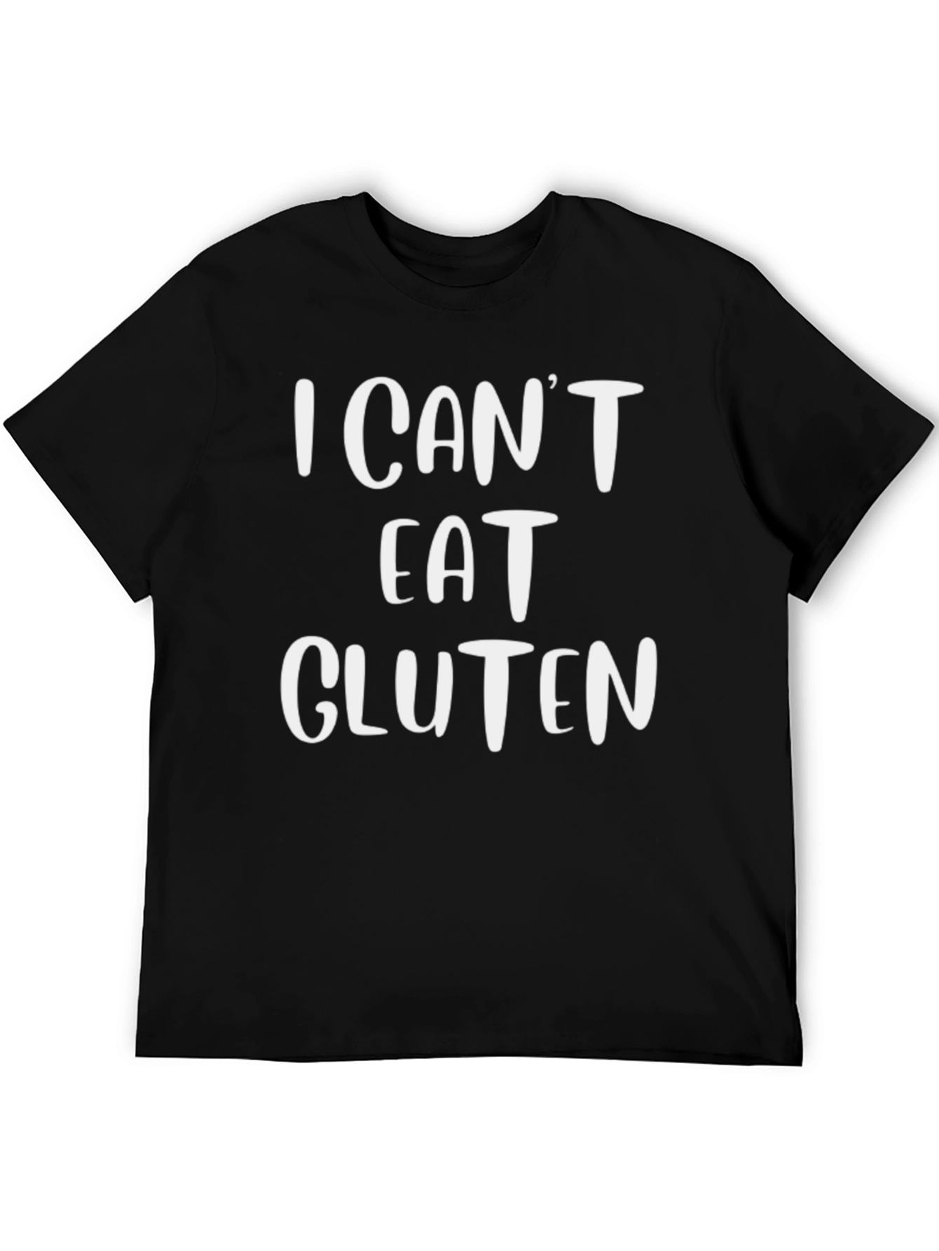 Black I Can't Eat Gluten Graphic Tee - Unisex Black T-Shirt view 5