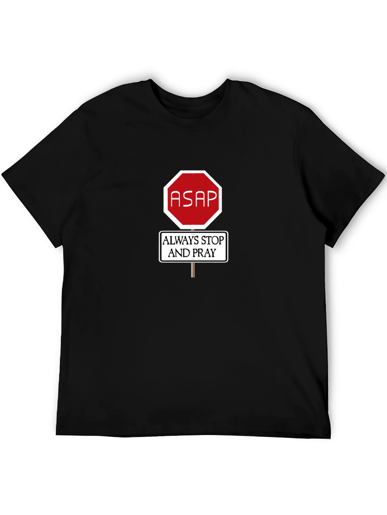 Black ASAP Always Stop & Pray Graphic Tee view 5