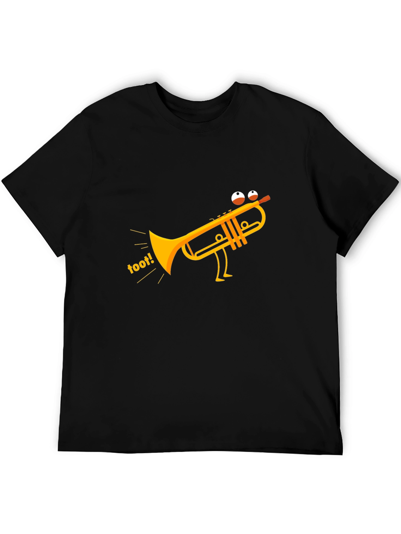 Black Funny Toot Trumpet Black T-Shirt view 5