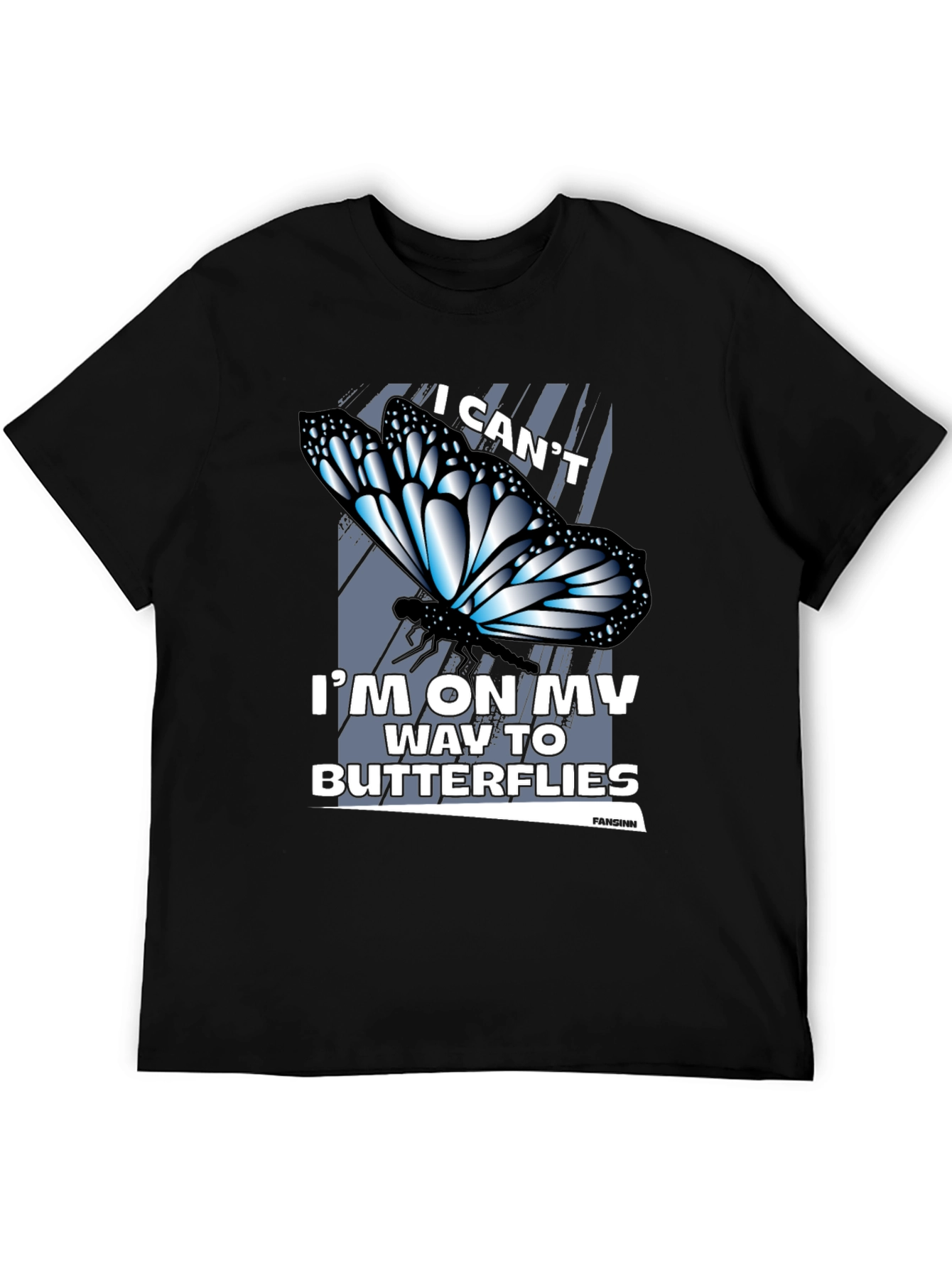 Black Butterfly Graphic T-Shirt - I Can't, Butterflies view 5