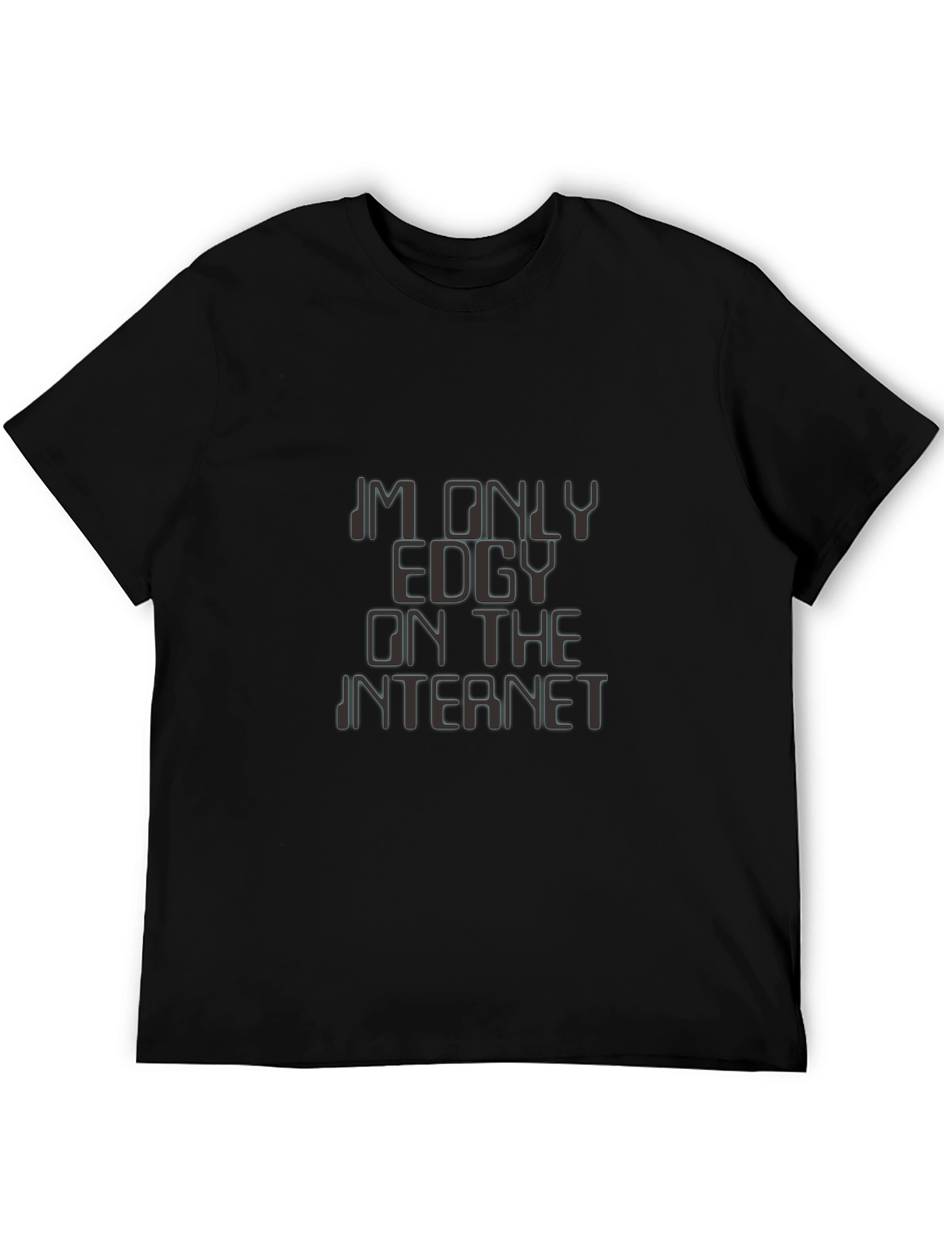 Black Edgy Internet T-Shirt - Black Graphic Tee view 5