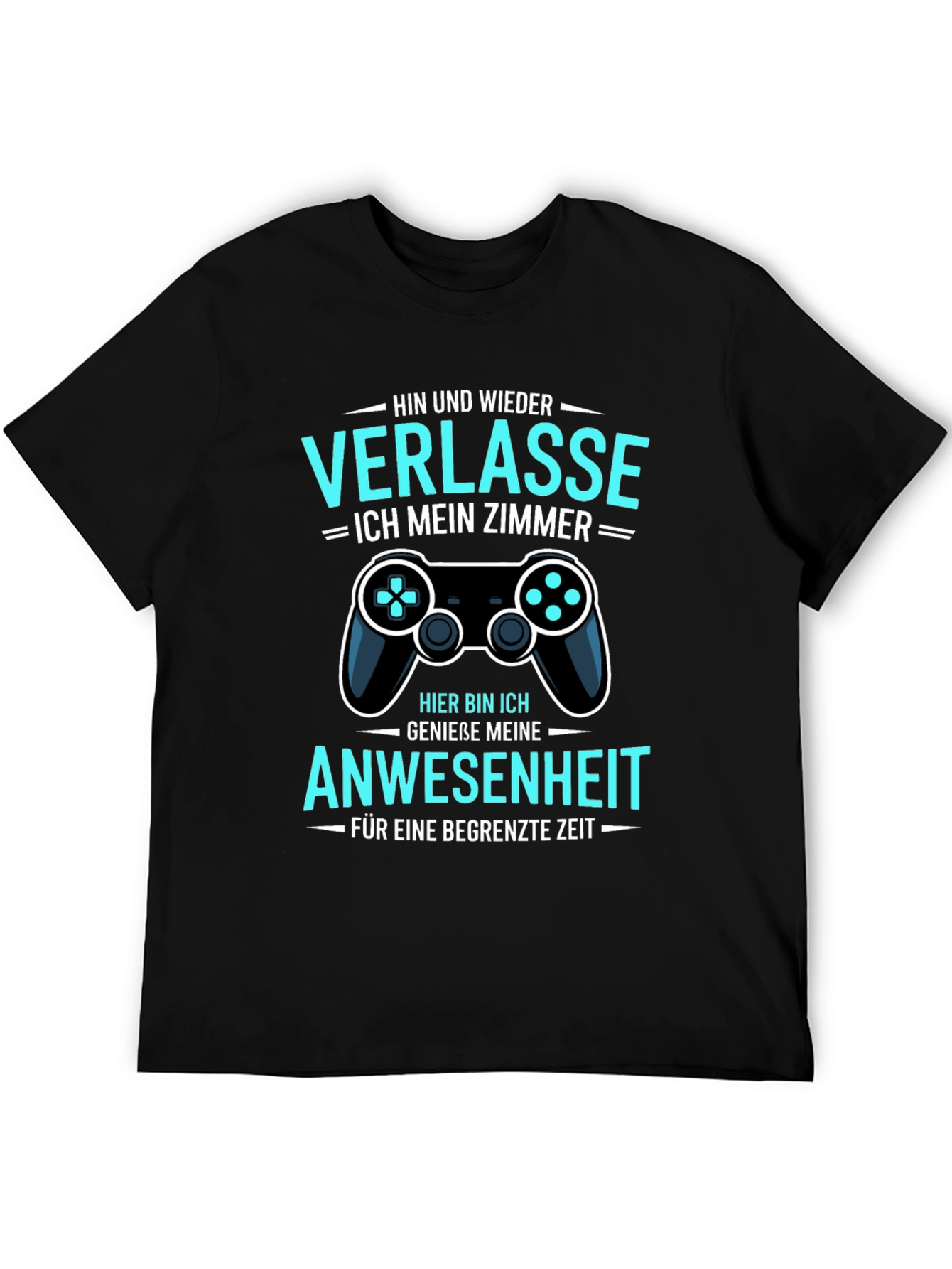 Black Gamer Humor T-Shirt: Verlasse Ich Mein Zimmer view 5