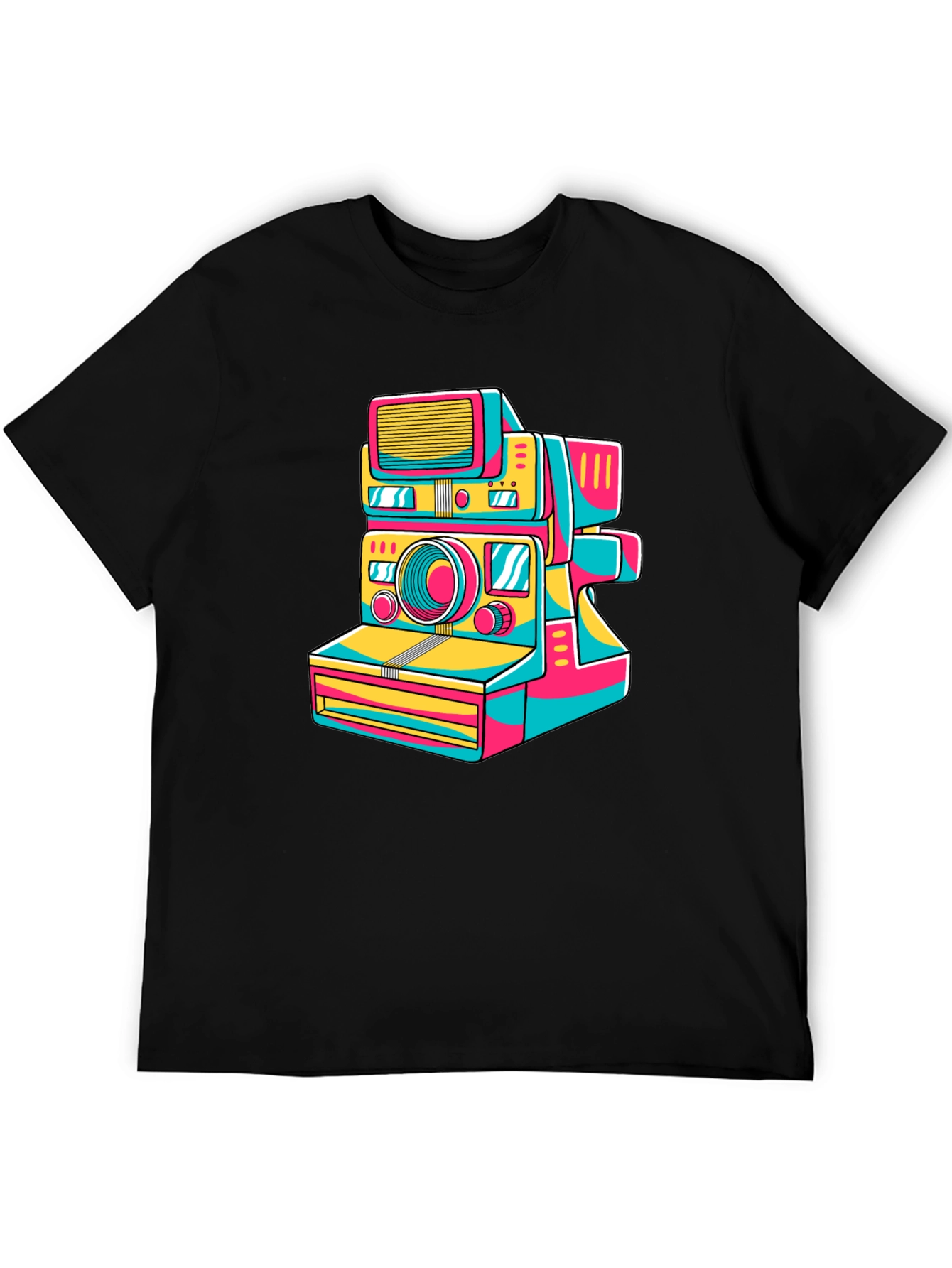 Black Retro Camera Graphic Tee - Stylish Black T-Shirt view 5