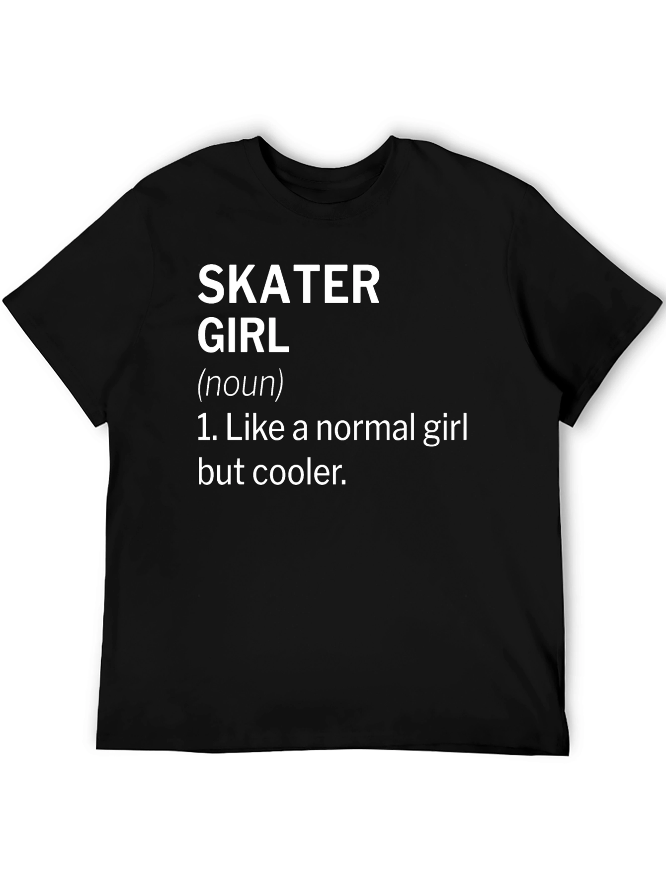 Black Skater Girl Definition T-Shirt view 5