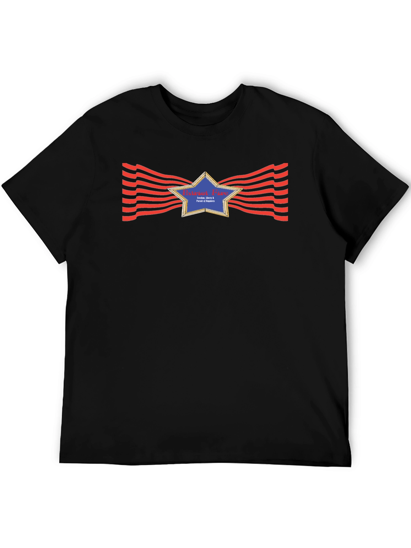 Black Patriotic Star Graphic Black T-Shirt view 5