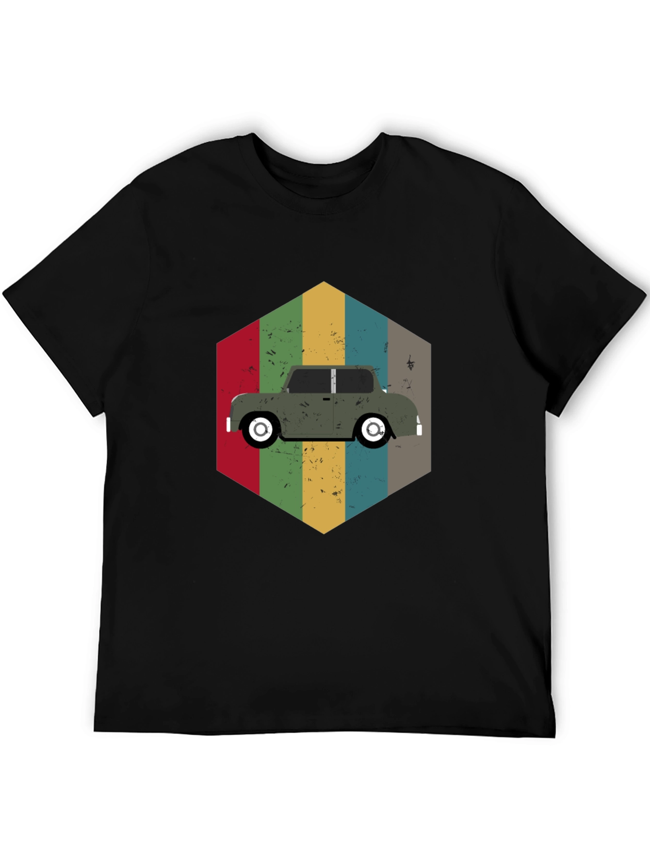 Black Vintage Car Graphic T-Shirt - Retro Style view 5