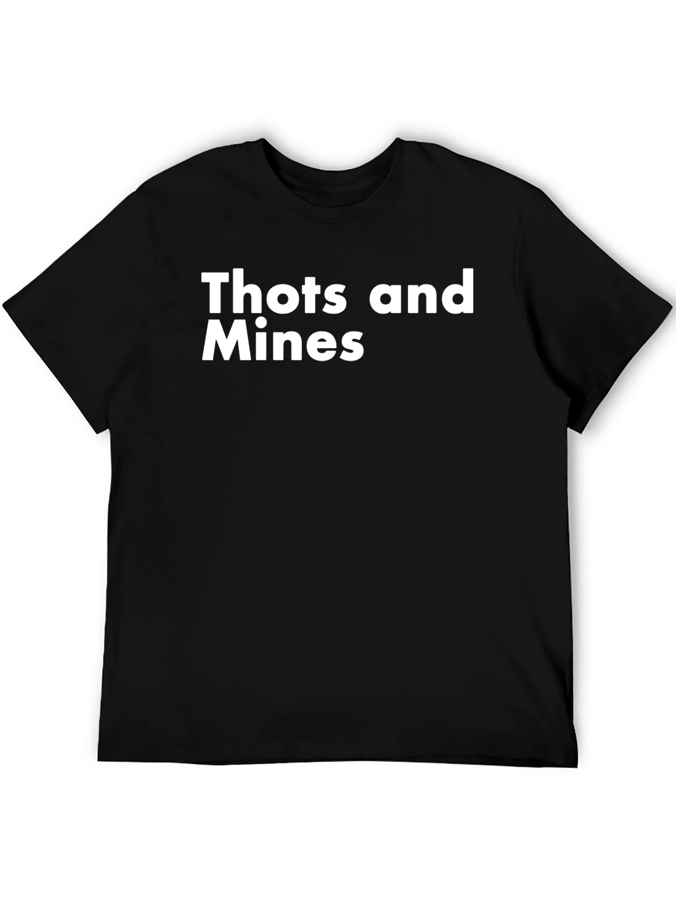 Black "Thots and Mines" Graphic T-Shirt - Unisex Black Tee view 5