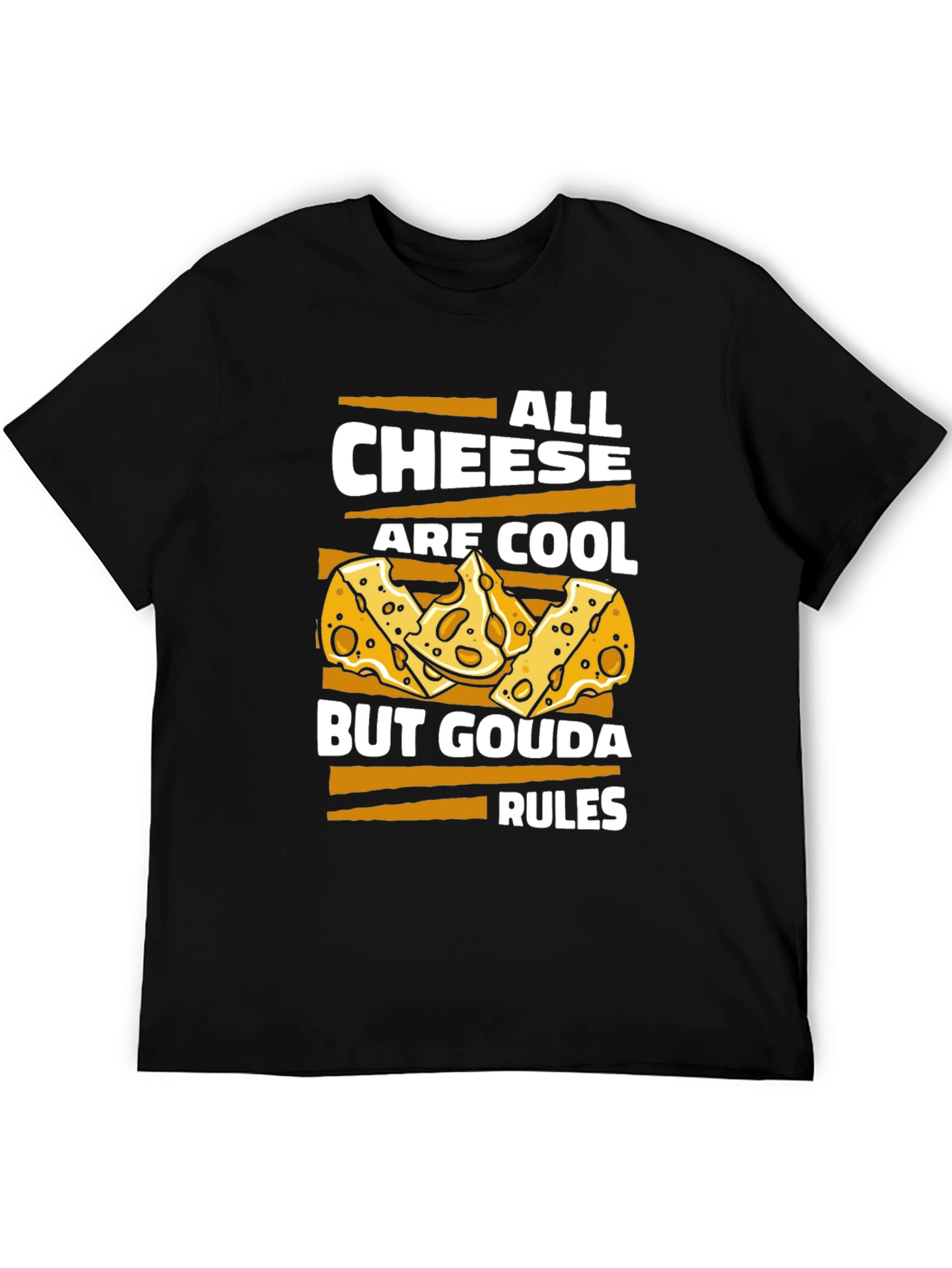 Black Cheese Lover T-Shirt - Gouda Rules view 5